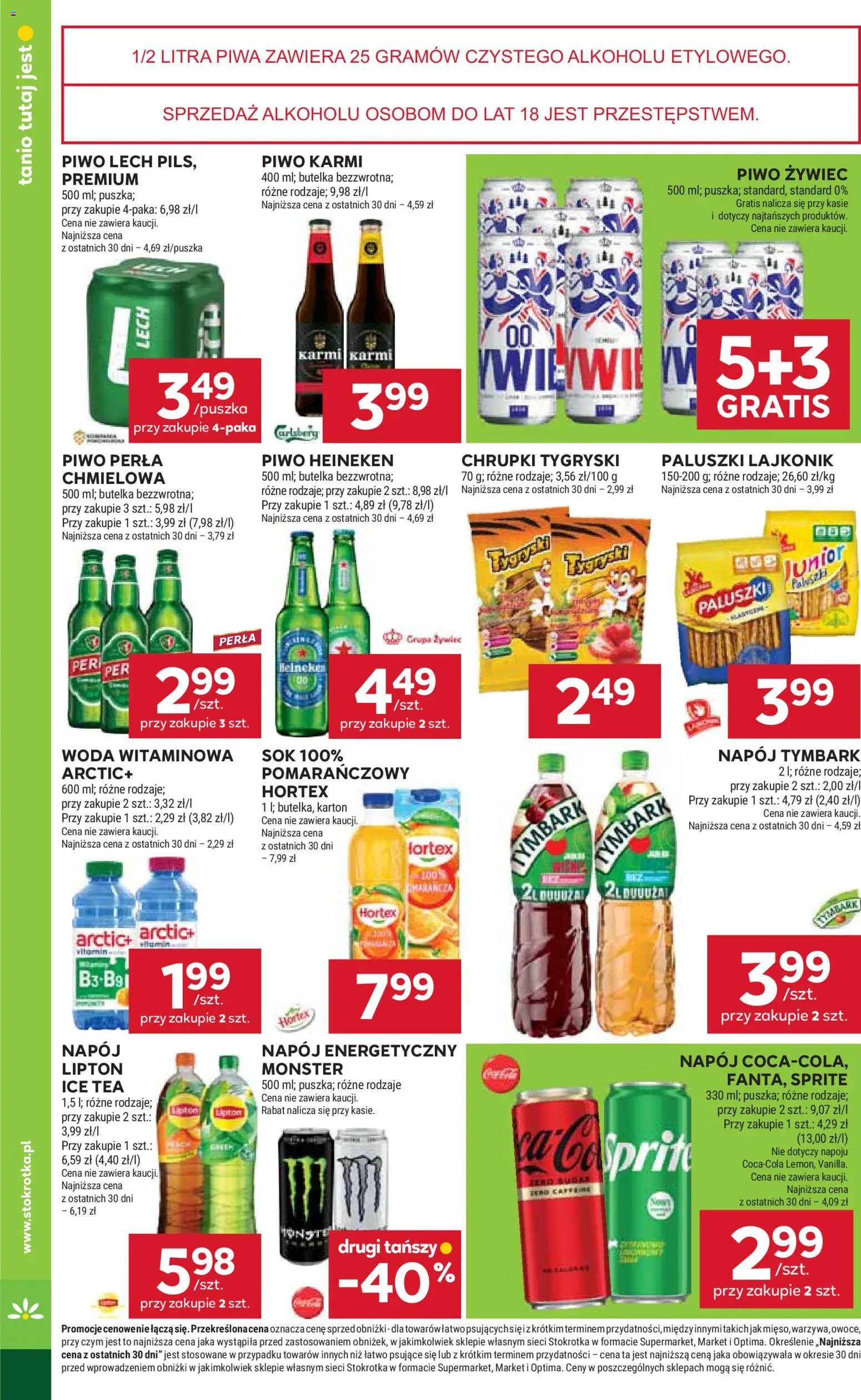 Stokrotka Gazetka od 22.01.2026 | Strona: 30 | Produkty: Sok, Piwo, Owoce, Heineken
