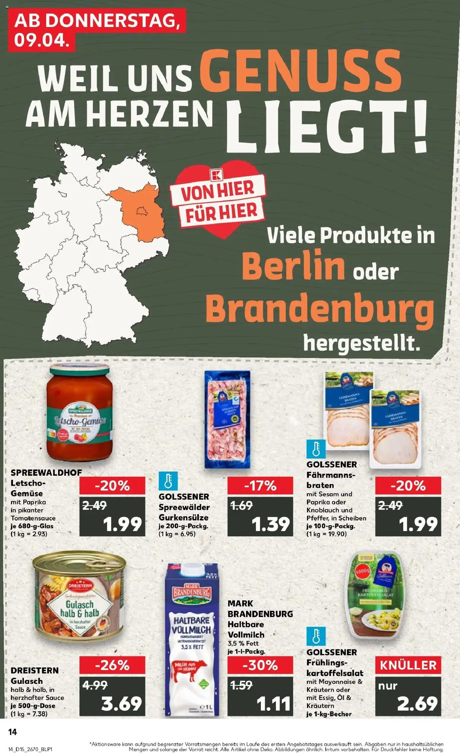 Kaufland Prospekt Senftenberg	 – gültig ab 08.04.2026 | Seite: 14 | Produkte: Öl, Gemüse, Paprika, Knoblauch
