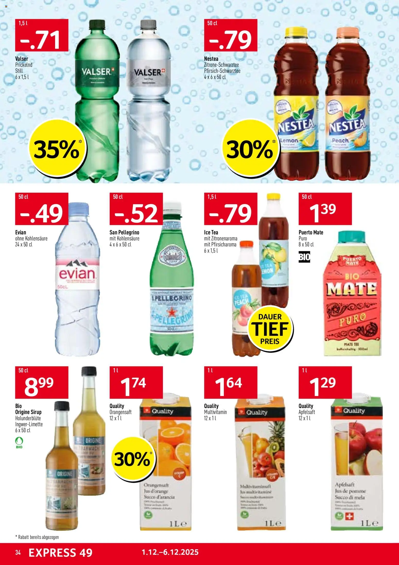 Prodega Aktionen – gültig ab 01.12.2025 | Seite: 34 | Produkte: Sirup, Orangensaft, Apfelsaft