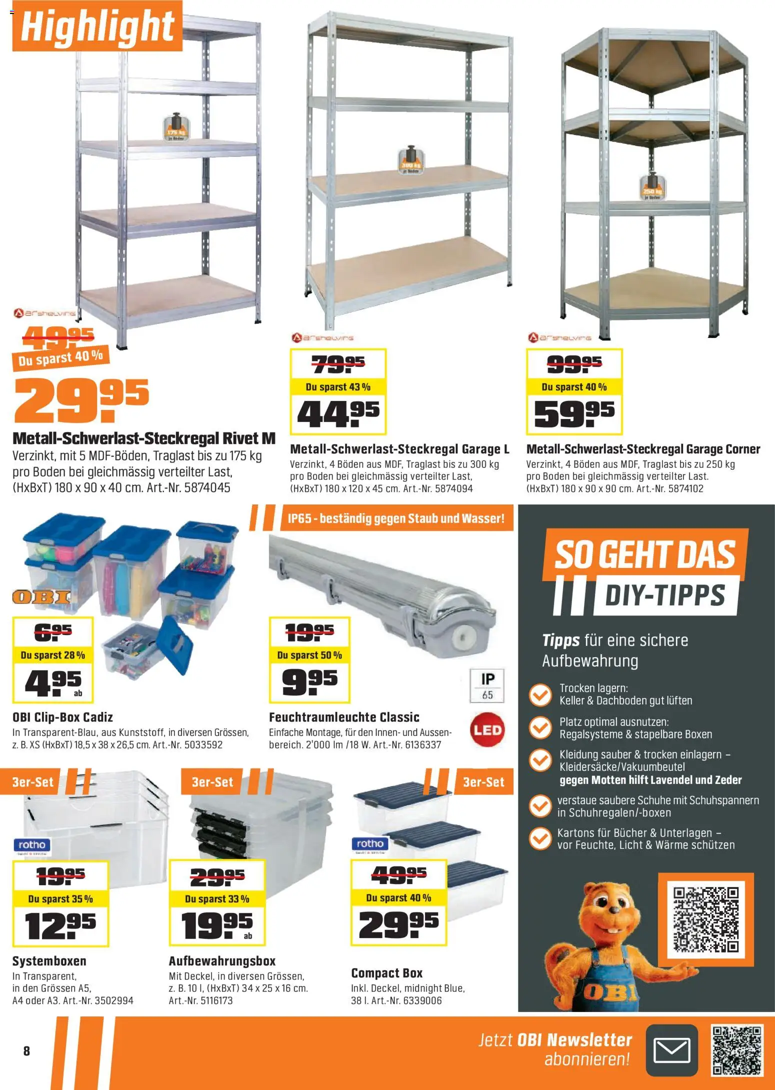 OBI Aktionen – gültig ab 10.01.2026 | Seite: 8 | Produkte: Box, Wasser
