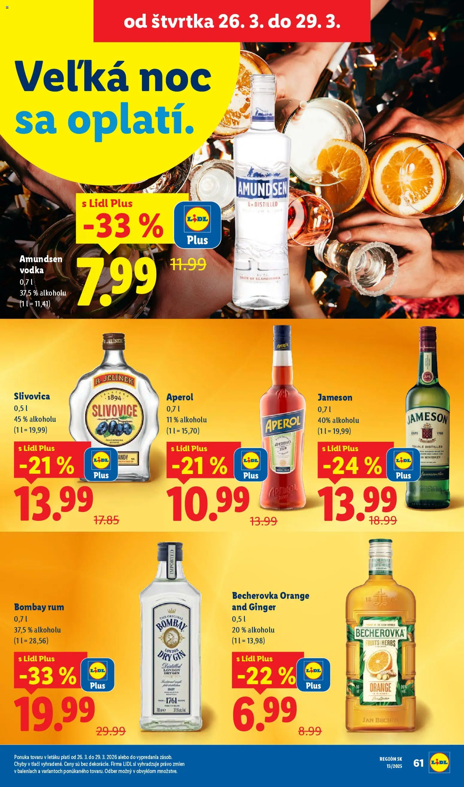 Nové Lidl akcie – leták je platný od 23.03.2026 | Strana: 68 | Produkty: Becherovka, Slivovica, Vodka, Aperol