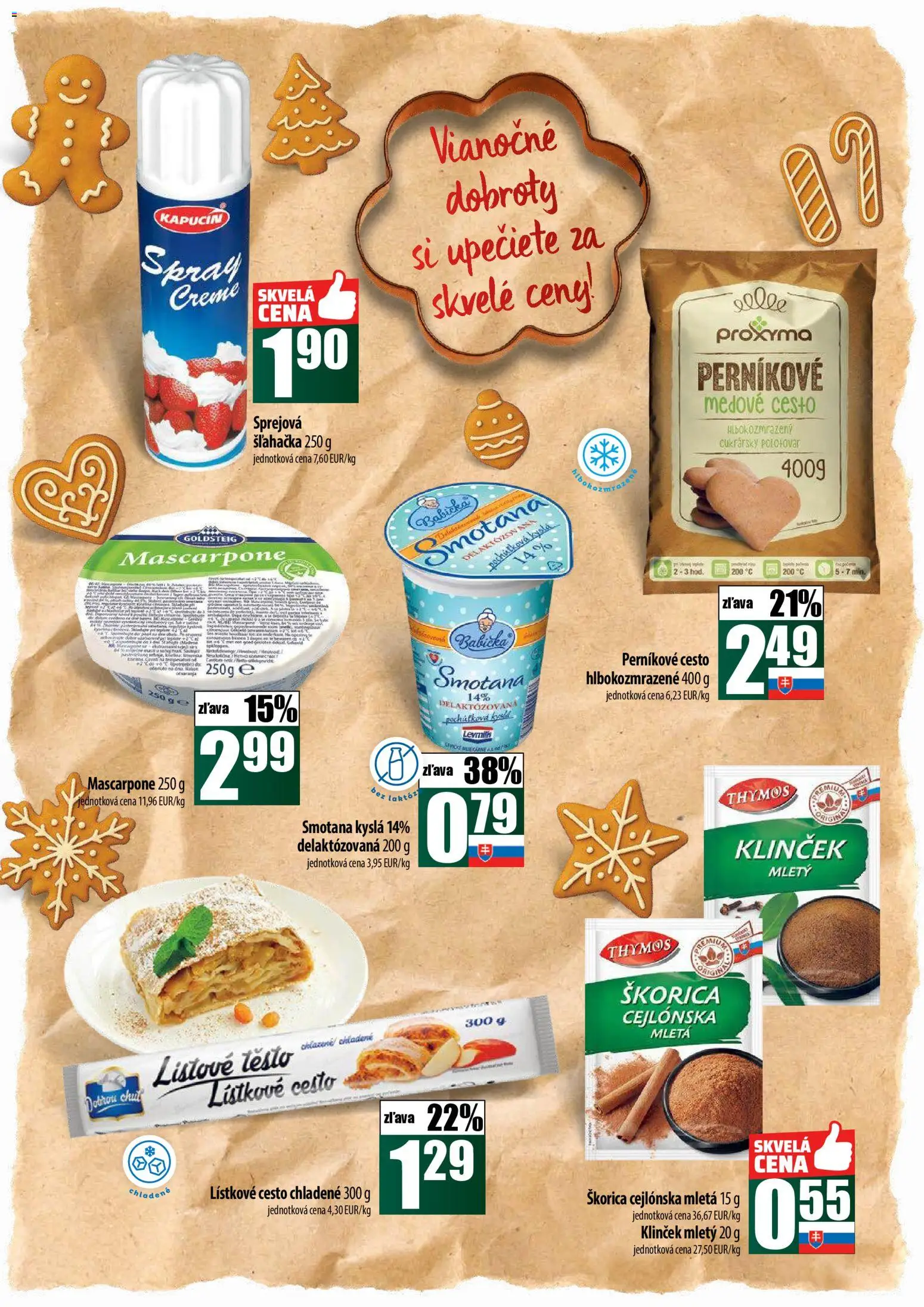Nové COOP Jednota akcie – leták je platný od 27.11.2025 | Strana: 34 | Produkty: Smotana, Lístkové cesto, Mascarpone, Šľahačka
