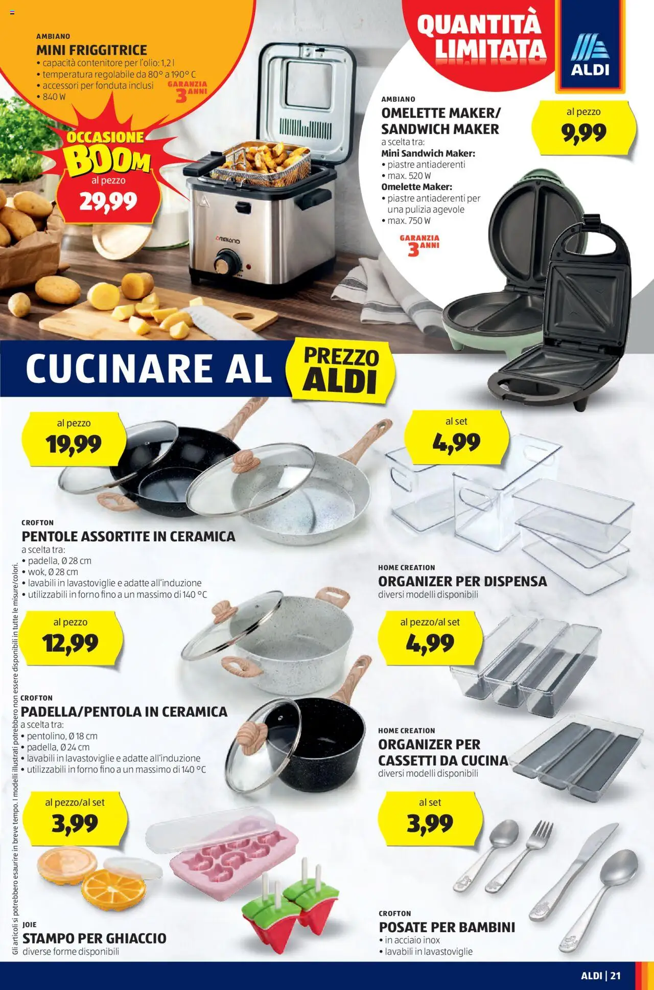 Volantino Aldi del 11.08.2025 | Pagina: 21 | Prodotti: Posate, Lavastoviglie, Contenitore, Friggitrice