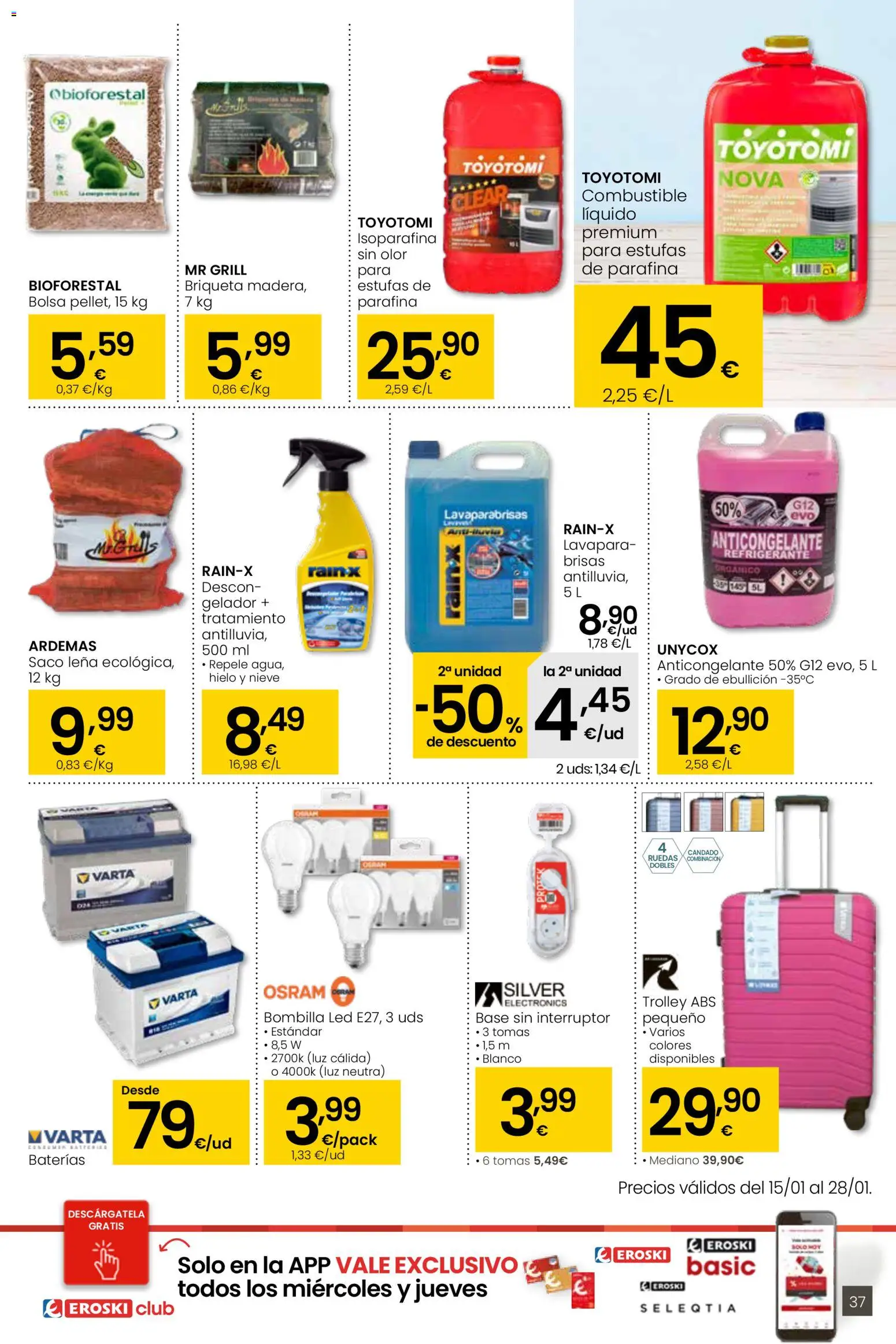 Eroski - Más de 2000 productos siempre a buen precio │ válido desde el 15.01.2026 | Página: 37 | Productos: Ηλεκτρονικα ειδη, Bolsa, Bombilla