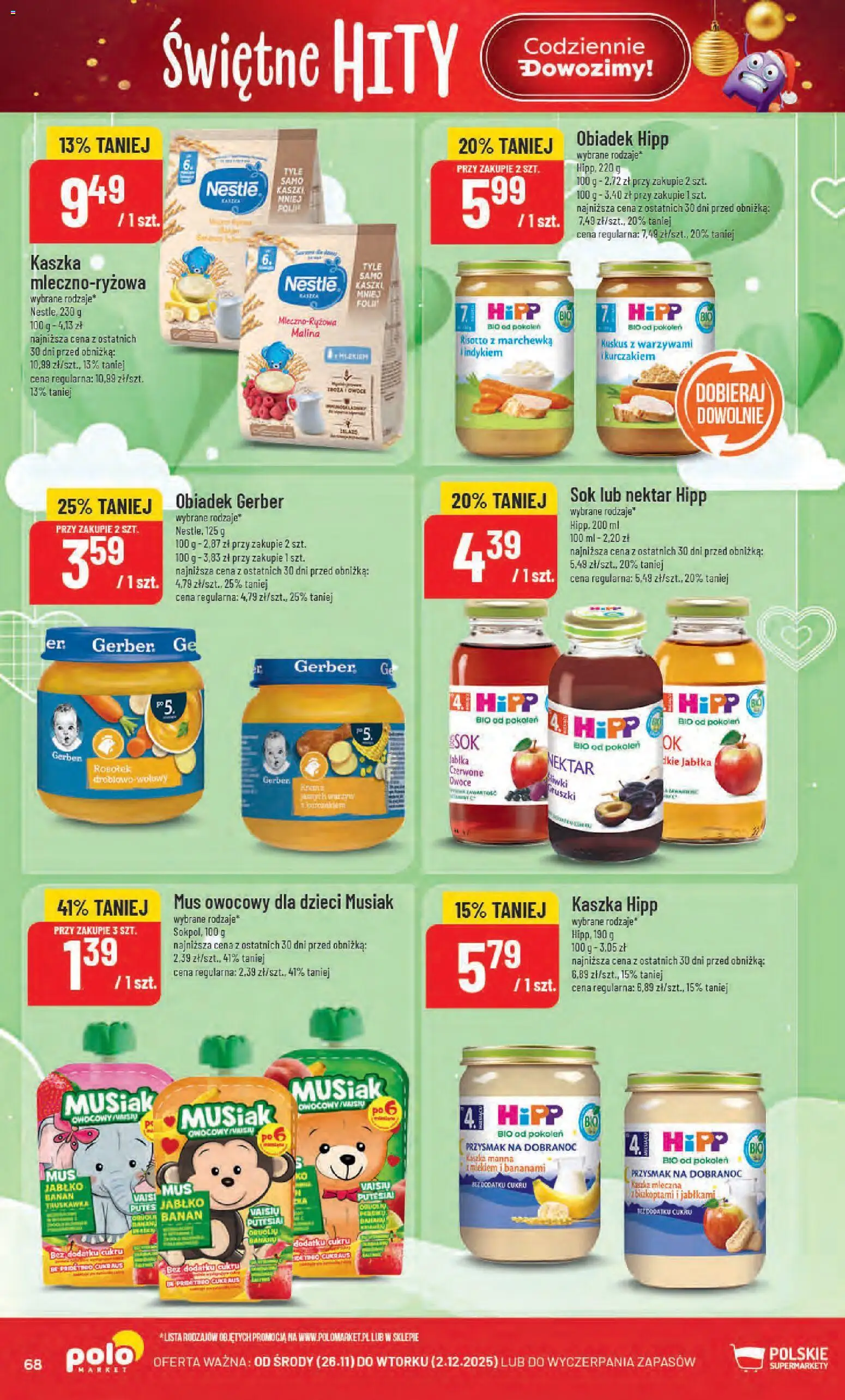 POLOmarket Black Friday od 26.11.2025 | Strona: 68 | Produkty: Malina, Sok, Jabłka, Banan