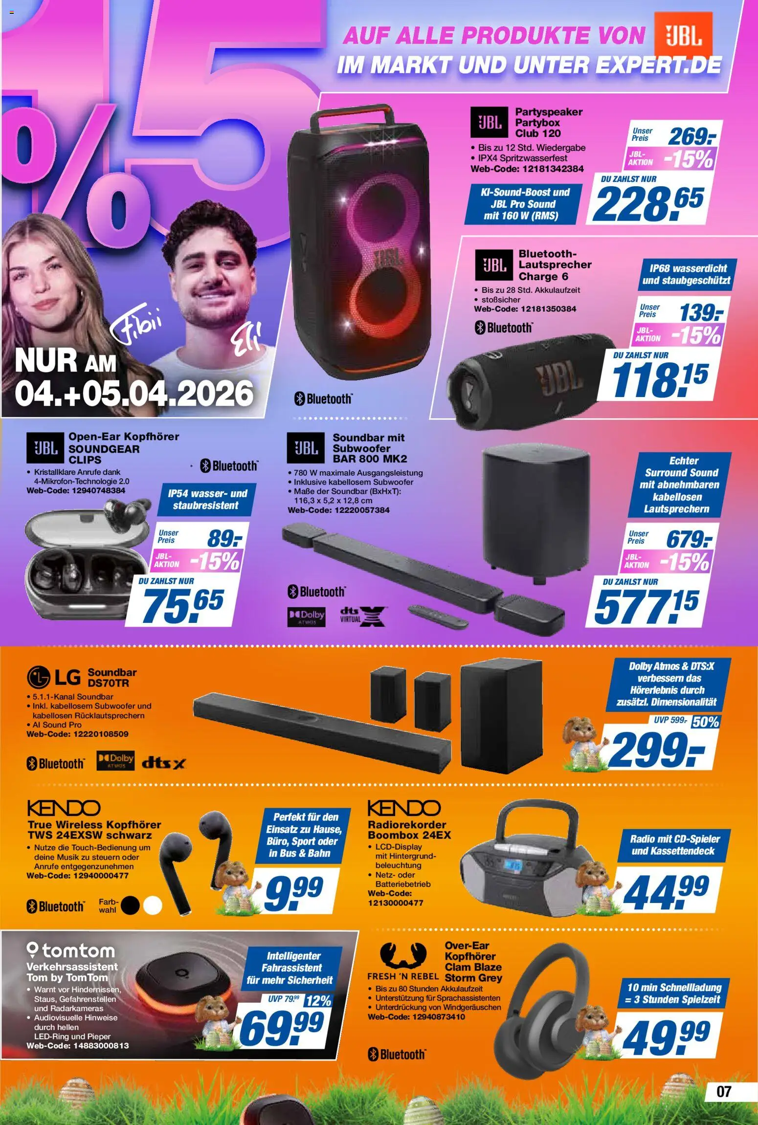 Expert Prospekt 	 – gültig ab 03.04.2026 | Seite: 7 | Produkte: Lautsprecher, Soundbar, Radio, Kopfhörer