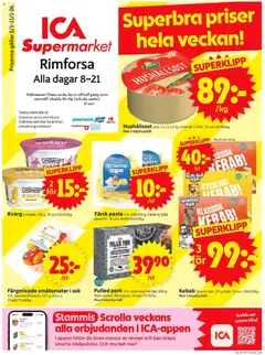ICA Supermarket - Rimforsa - Förhandsvisning av reklamblad från butik ICA Supermarket aktuell från 05.01.2026