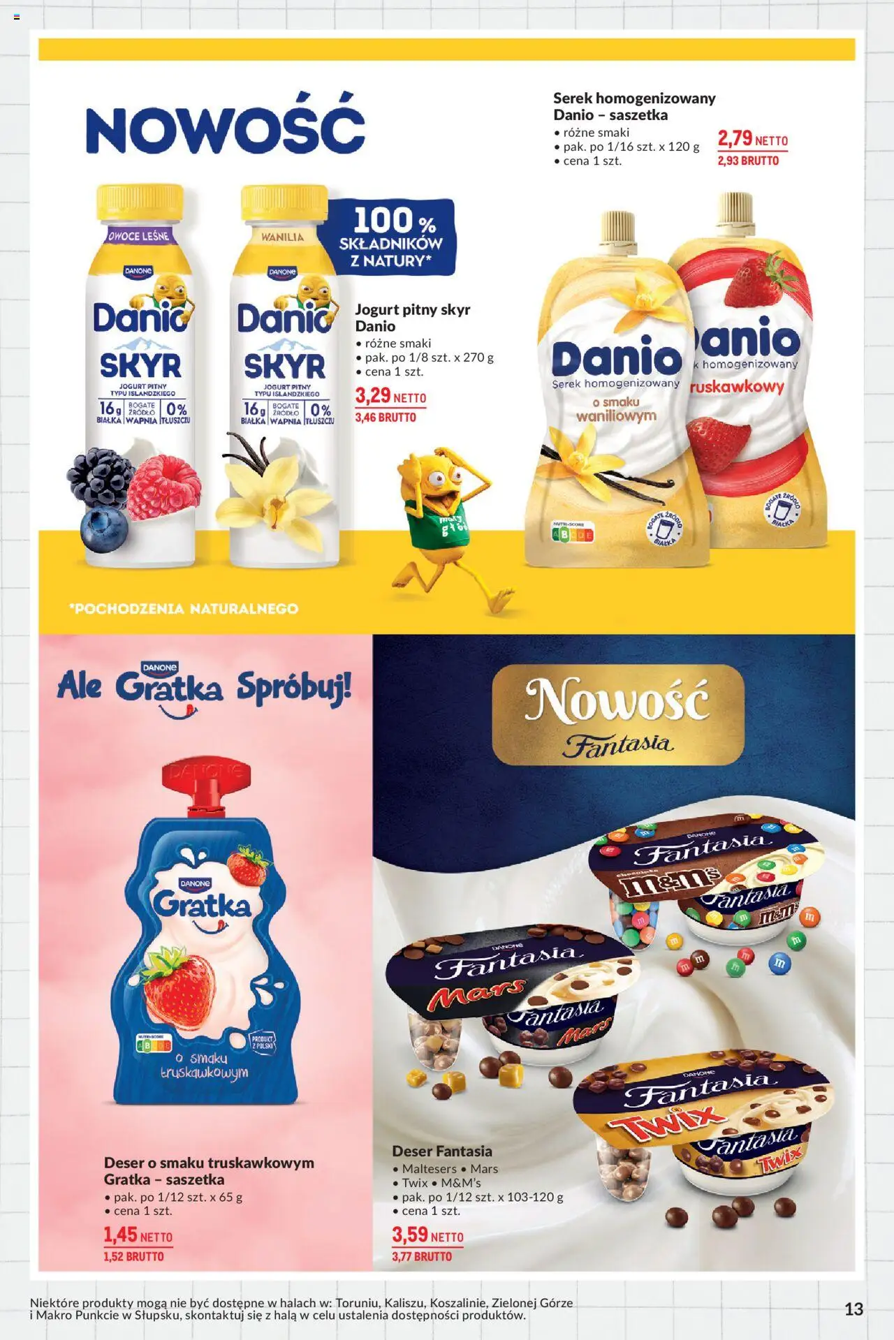 Makro Gazetka - Katalog Back to School od 19.08.2025 | Strona: 13 | Produkty: Serek, Jogurt, Owoce, Skyr