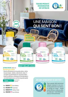 Stanhome - Prévisualisation de STAN WICK 250 ml Fleurs Délicates, Désodorisant à mèche. Absorbe efficacement les mauvaises odeurs grâce à la technologie anti-mauvaises odeurs. Assure une diffusion constante de la formule grâce à une mèche épaisse avec une fibre de grande qualité. valide à partir de 08.09.2025 | Page: 23 | Produits: Citron, Parfum, Désodorisant
