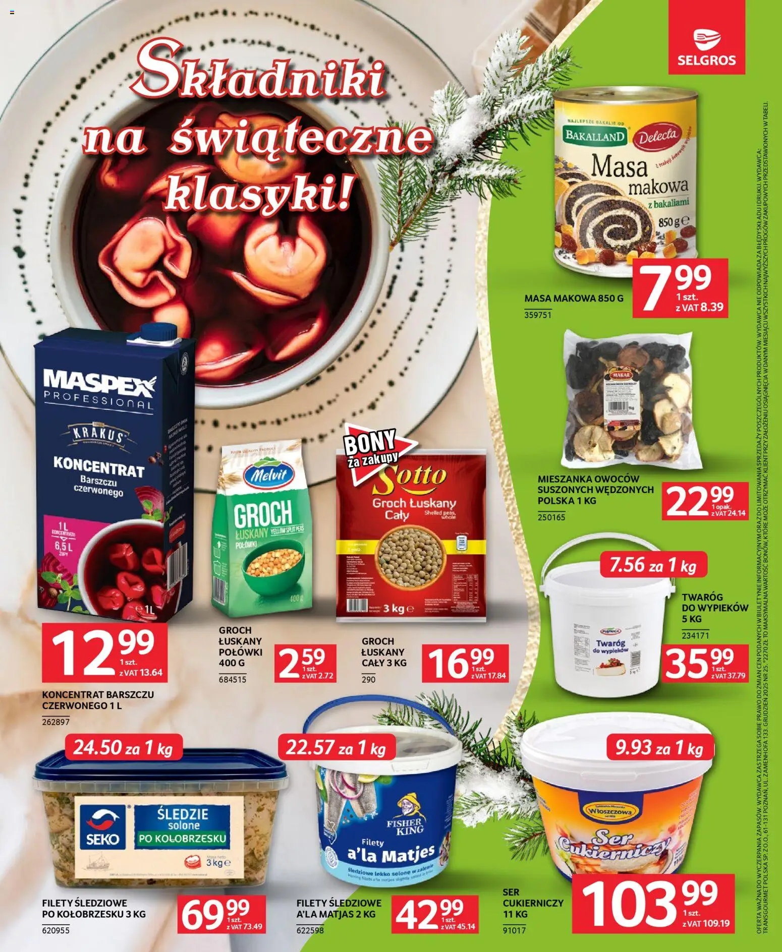 Selgros cash&carry Gazetka - Oferta dla gastronomii od 04.12.2025 | Strona: 16 | Produkty: Groch łuskany, Groch, Masa makowa, Twaróg