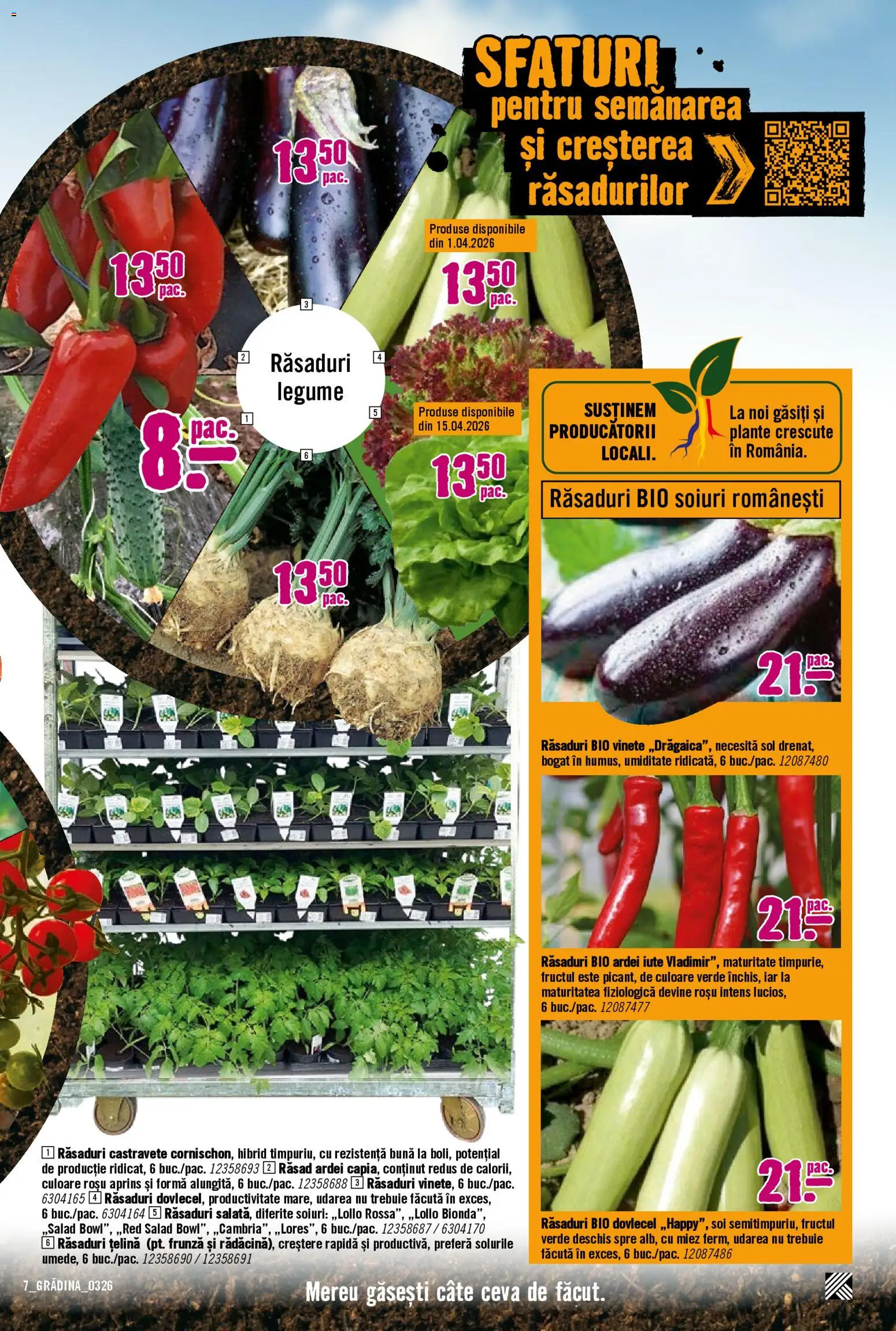 Noul catalog Hornbach – valabil de la 23.03.2026 | Pagină: 7 | Produse: Şerit ödül, Țelină, Ardei iute, Legume