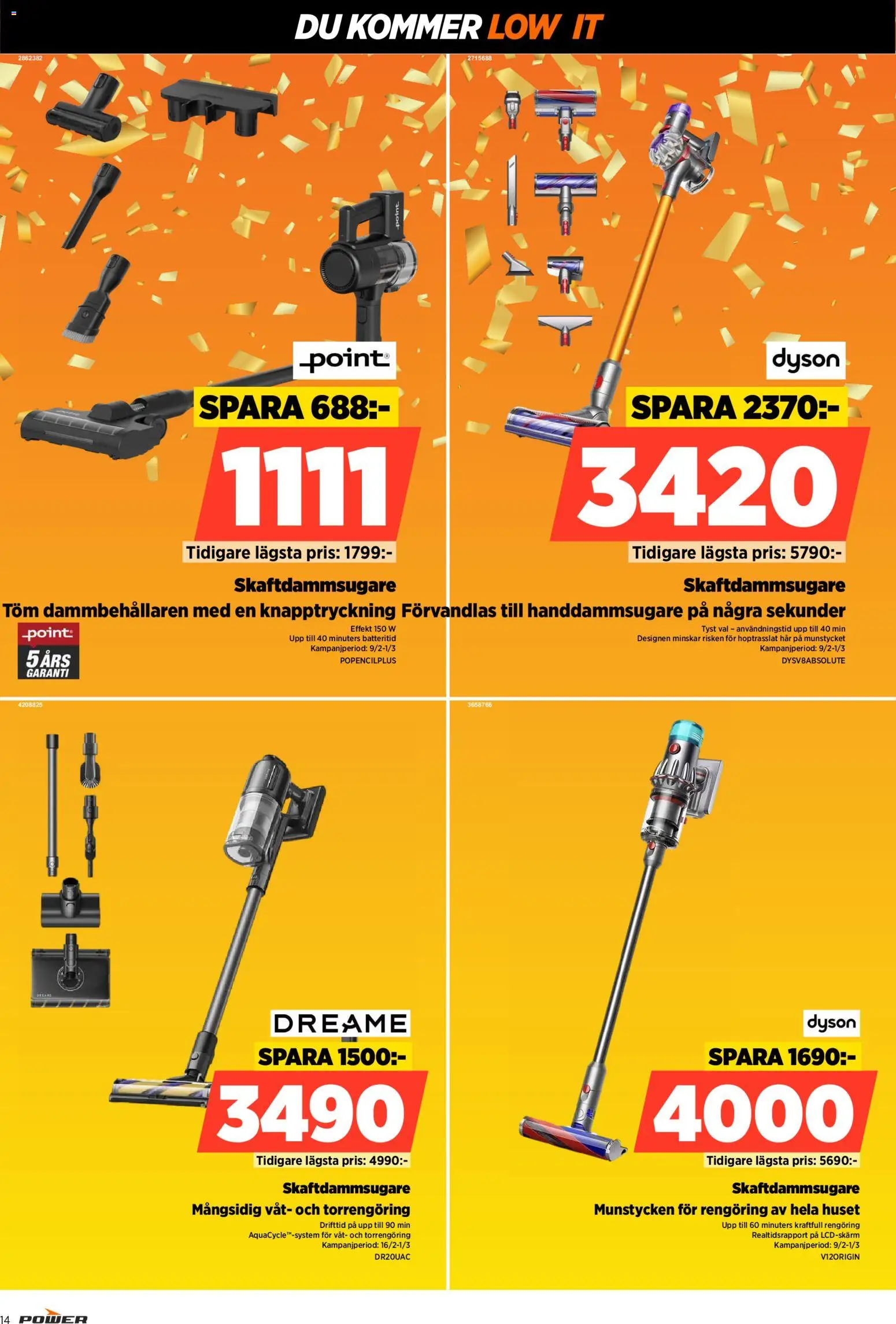 Power reklamblad aktuell från 23.01.2026 | Sida: 14 | Produkter: Skaftdammsugare