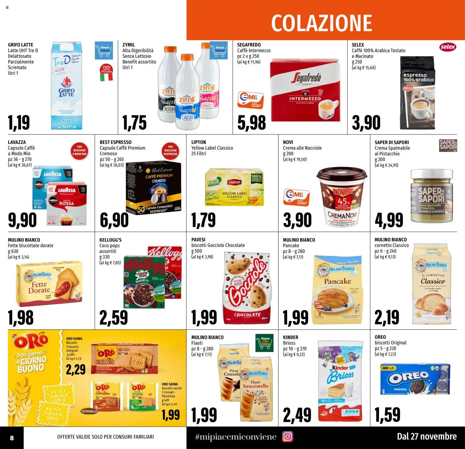 Volantino EMI del 27.11.2025 | Pagina: 8 | Prodotti: Caffè, Tè, Cereali, Olio