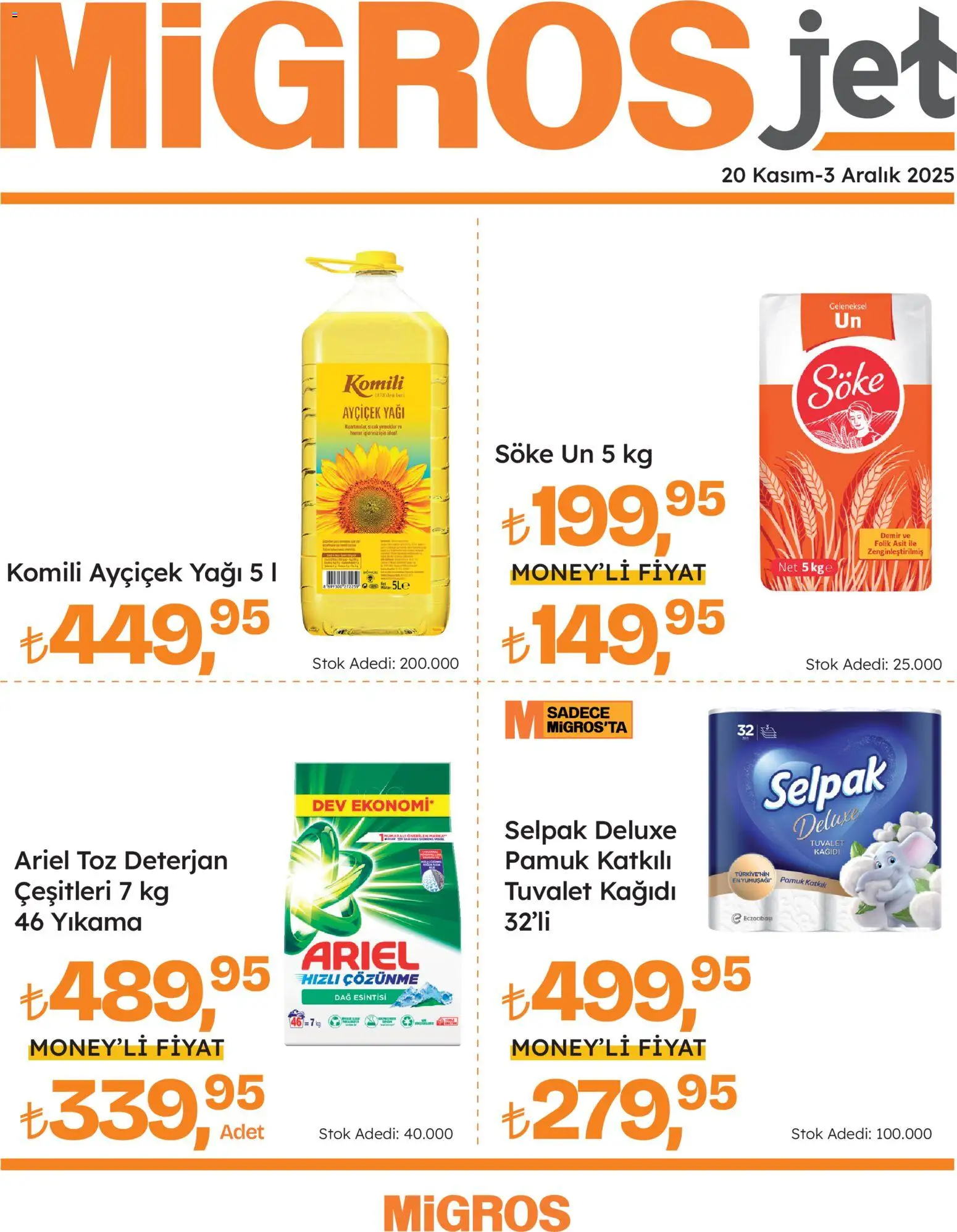 Migros Katalog - Migros Jet Dijital - 20.11.2025 tarihinden itibaren geçerlidir | Sayfa: 1 | Ürünler: Tuvalet, Deterjan, Tuvalet kağıdı