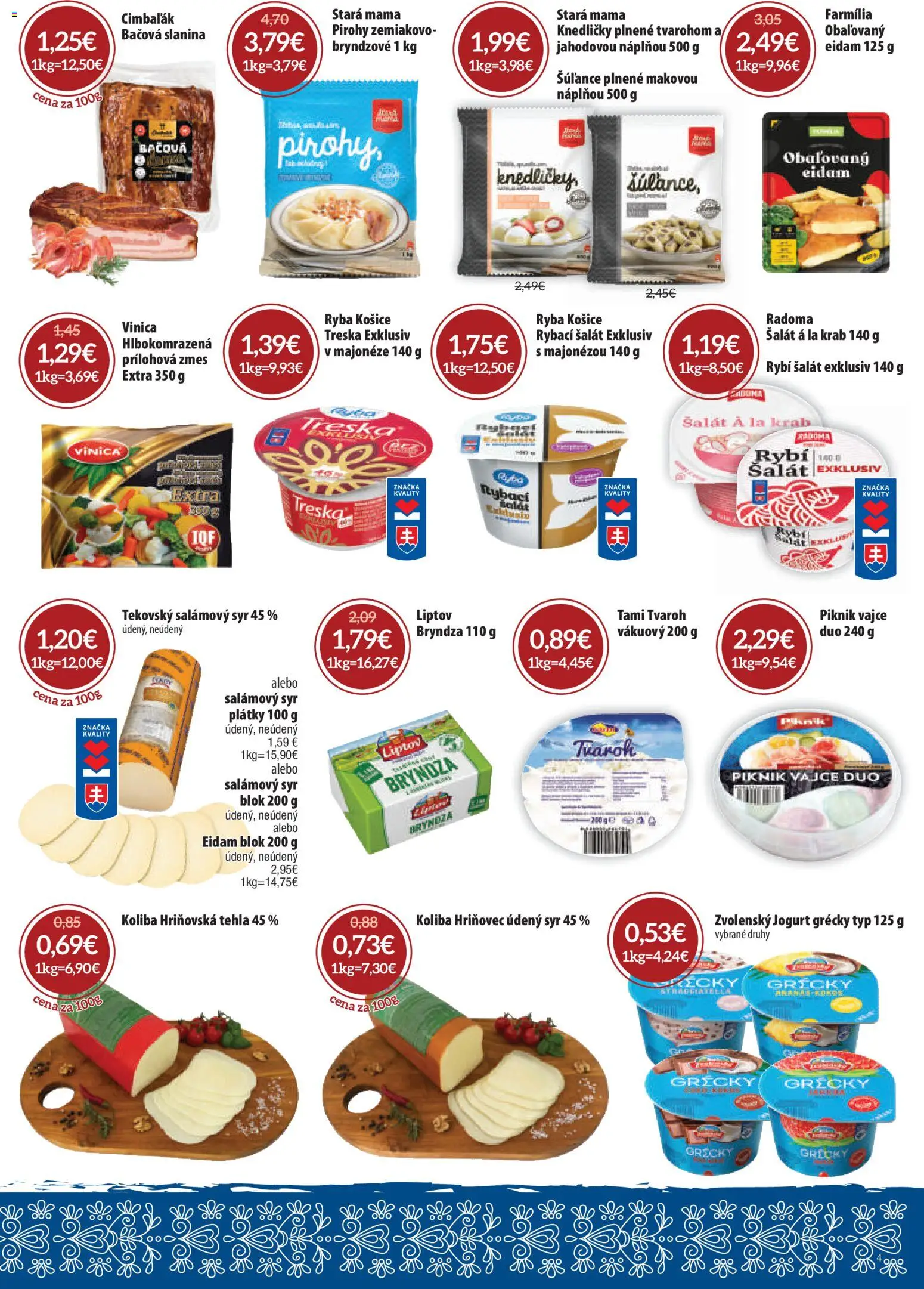 Nové Nitrazdroj akcie – leták je platný od 06.11.2025 | Strana: 4 | Produkty: Jogurt, Pirohy, Ryba, Treska