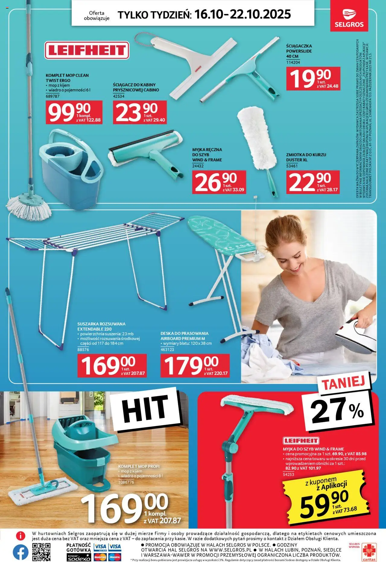 Selgros cash&carry Gazetka - Jeszcze więcej super promocji od 16.10.2025 | Strona: 10 | Produkty: Suszarka, Deska do prasowania