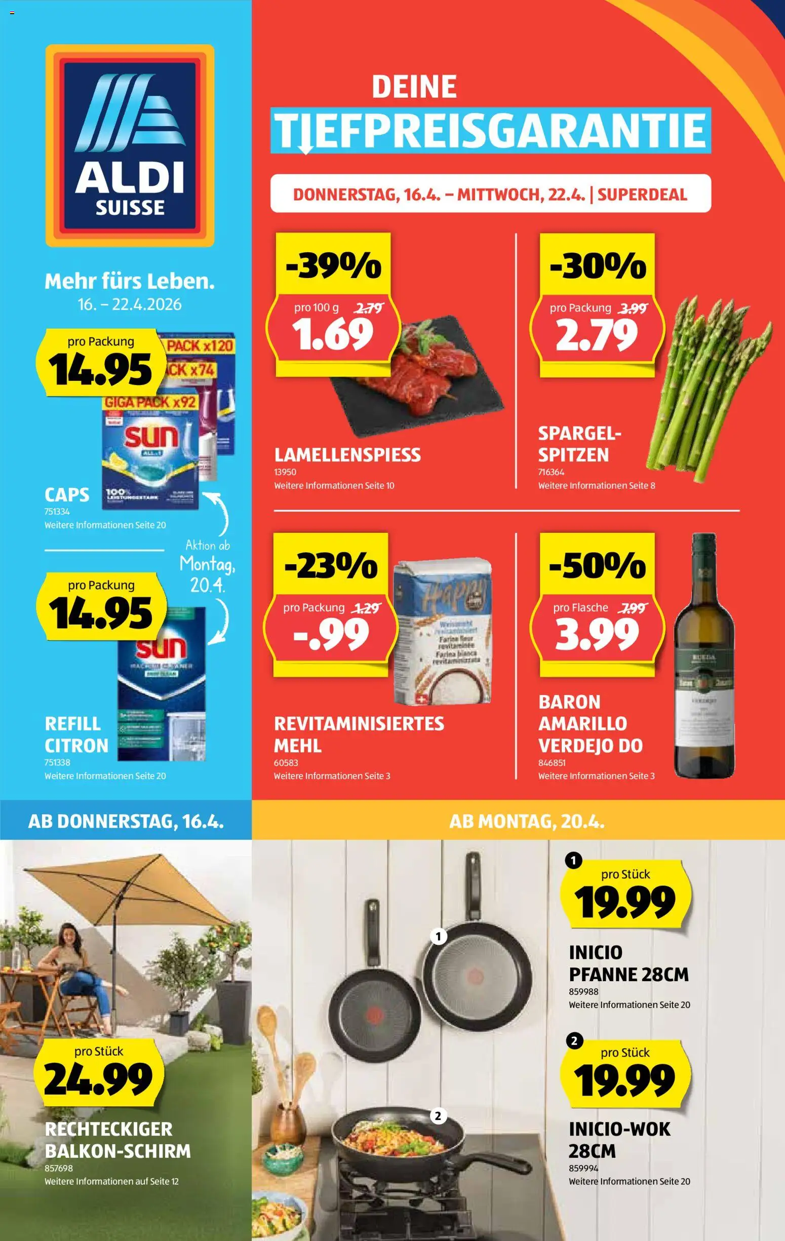 Aldi aktionen – gültig ab 16.04.2026 | Seite: 1 | Produkte: Mehl, Spargel