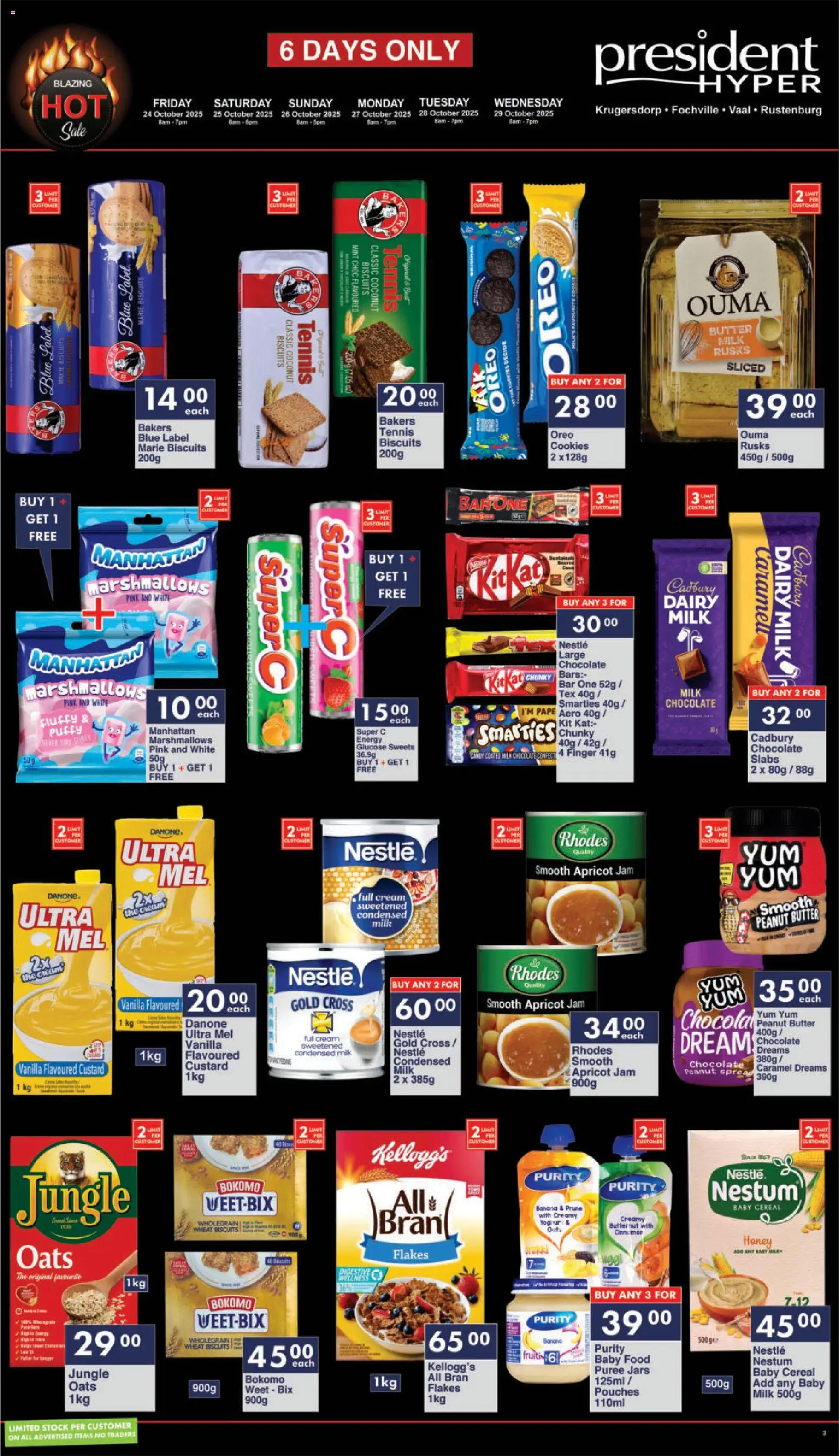 New President Hyper catalogue – valid from 24.10.2025 | Page: 3 | Products: Sweets, Milk, Condensed milk, Peanut butter
