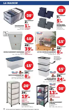 Hyper U - Prévisualisation de Hyper U - Le blanc valide à partir de 27.12.2025 | Page: 38 | Produits: Meuble, Rangement Chaussures, Tiroirs, Boîte de rangement