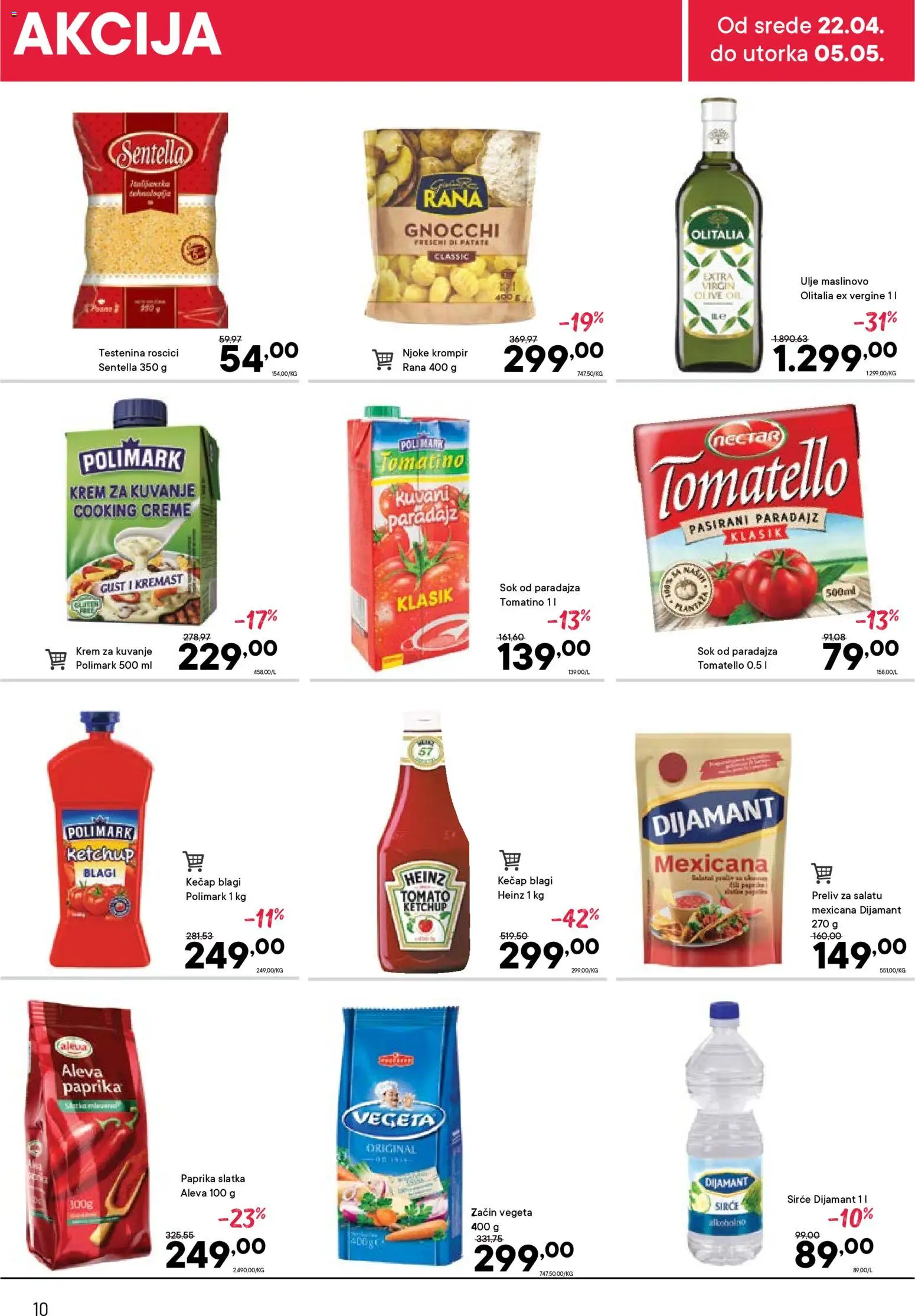 PerSu katalog - važi od 22.04.2026 | Strana: 10 | Proizvode: Testenina, Paprika, Ulje, Heinz