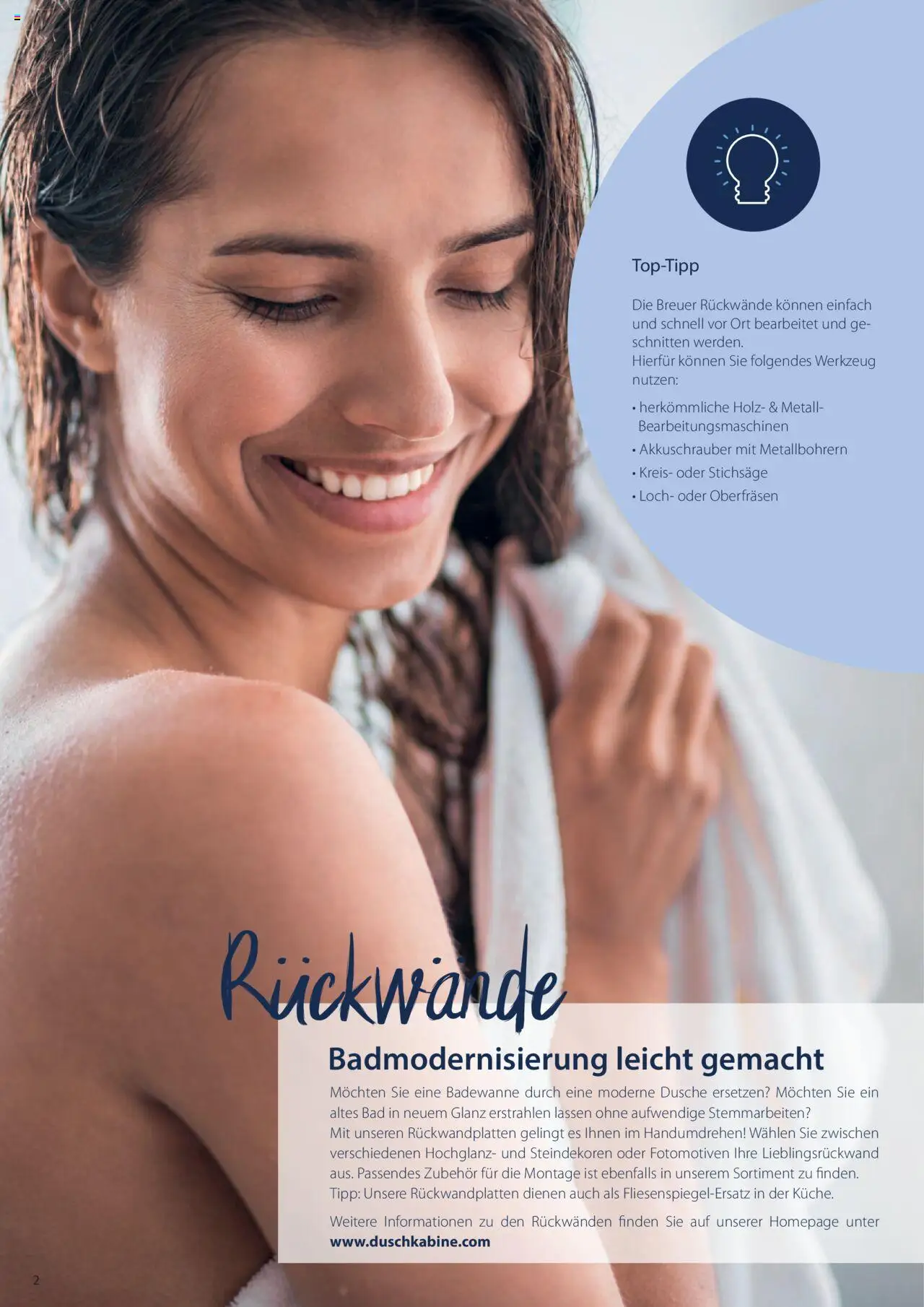 Hammer Zuhause Breuer Duschrueckwaende - gültig ab dem 01.01.2023 | Seite: 2 | Produkte: Bad, Dusche