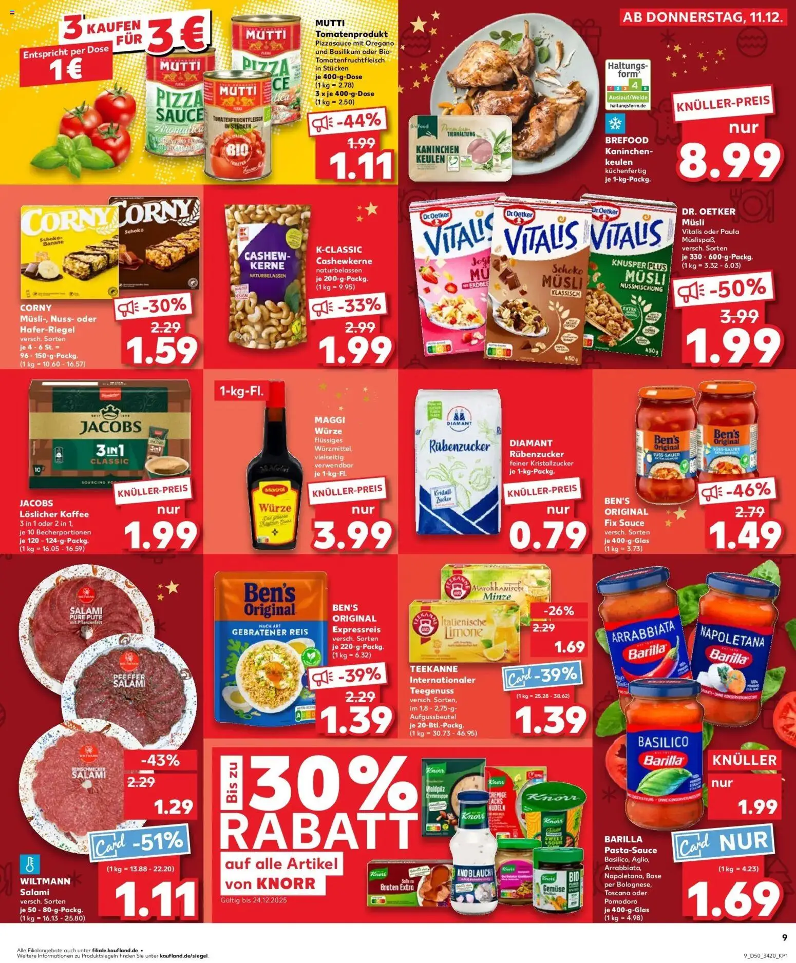 Kaufland prospekt Rathenow	 – gültig ab 14.12.2025 | Seite: 9 | Produkte: Pute, Pasta, Salami, Nudeln