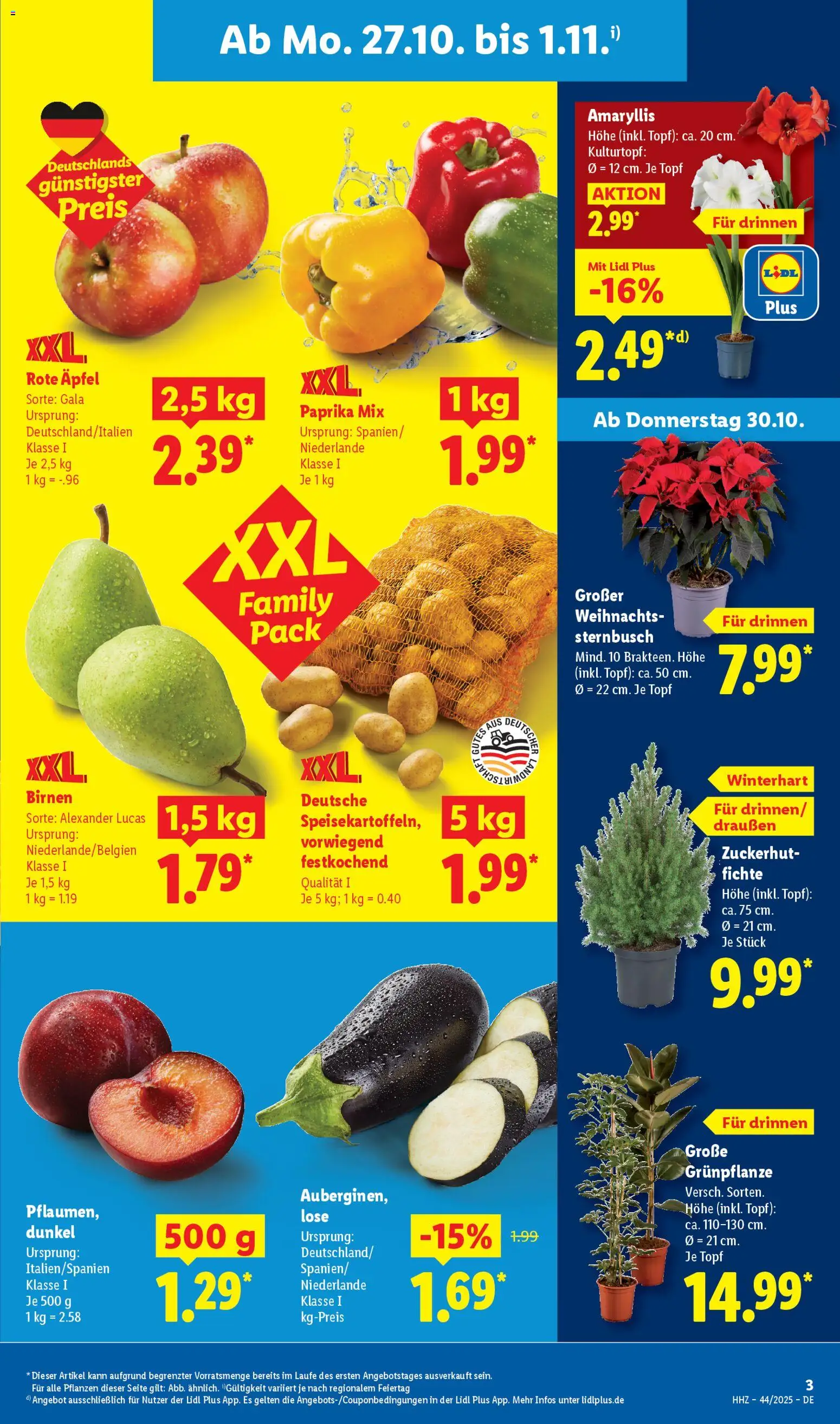 Lidl Prospekt Holzminden – gültig ab 27.10.2025 | Seite: 3 | Produkte: Äpfel, Paprika