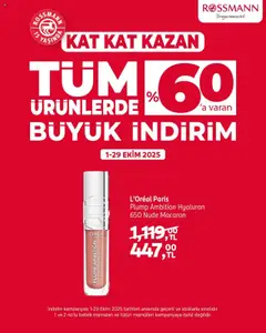 01.10.2025 tarihinden itibaren geçerli olan Rossmann kataloğu önizlemesi