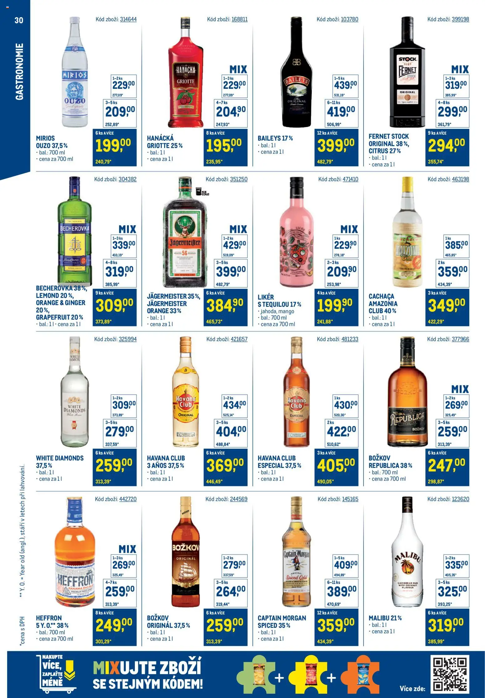 Makro leták - Stabilně výhodná cena – gastronomie od 24.09.2025 | Strana: 30 | Produkty: Morgan, Likér, Božkov originál, Malibu