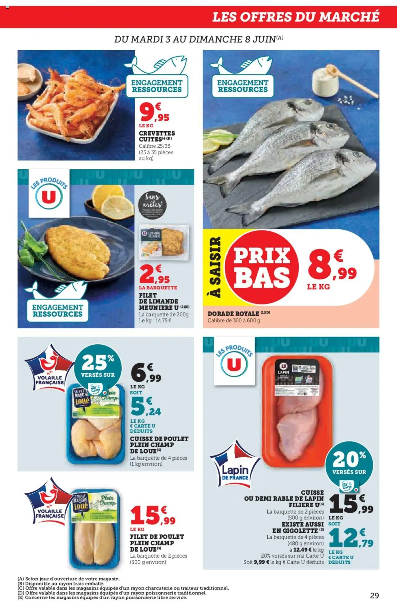  | Page: 29 | Produits: Volaille, Poissonnerie, Crevettes, Cuisse de poulet