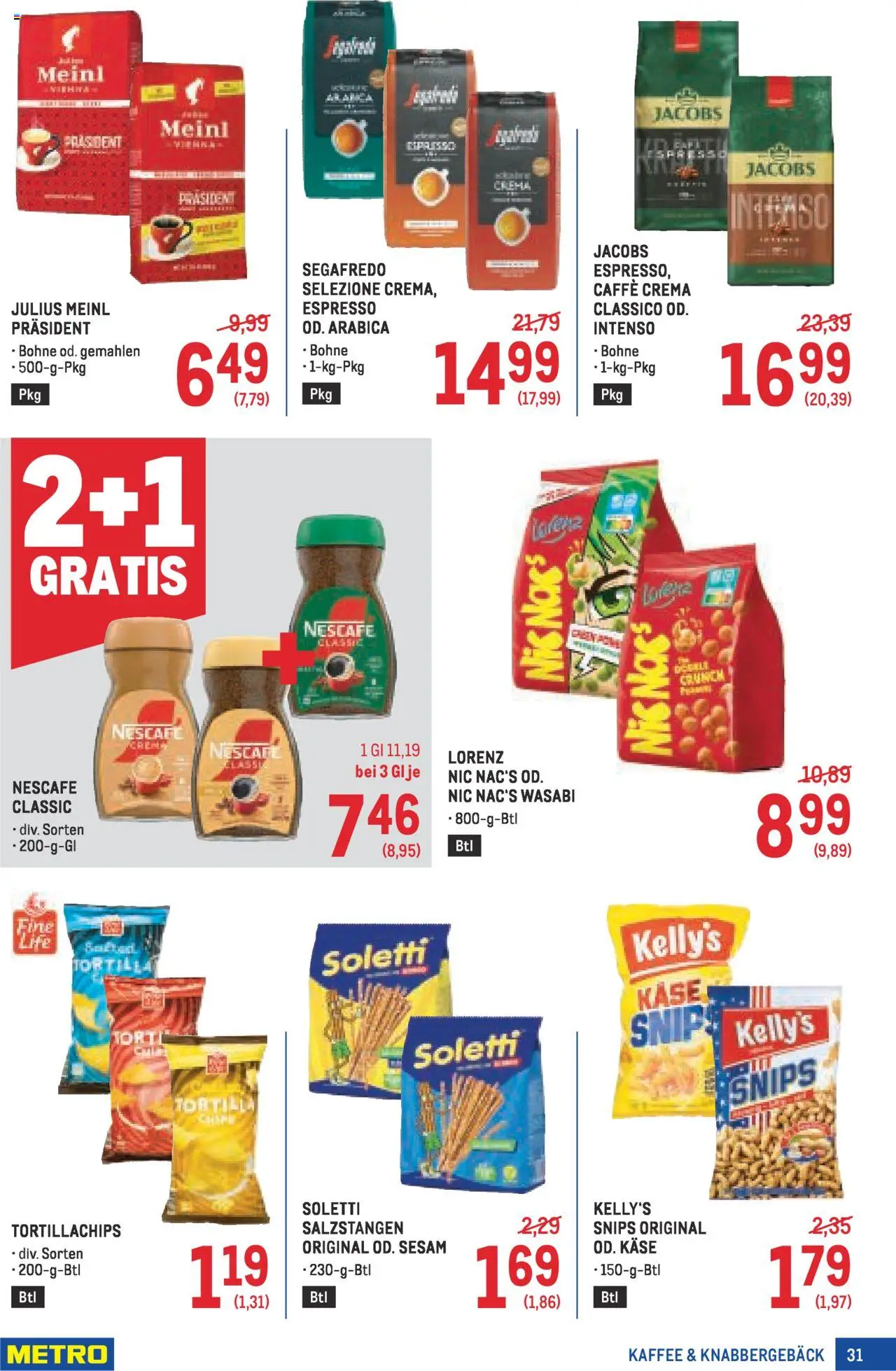 Metro Angebote Profi gültig ab 07.08.2025 | Seite: 31 | Produkte: Käse, Kaffee