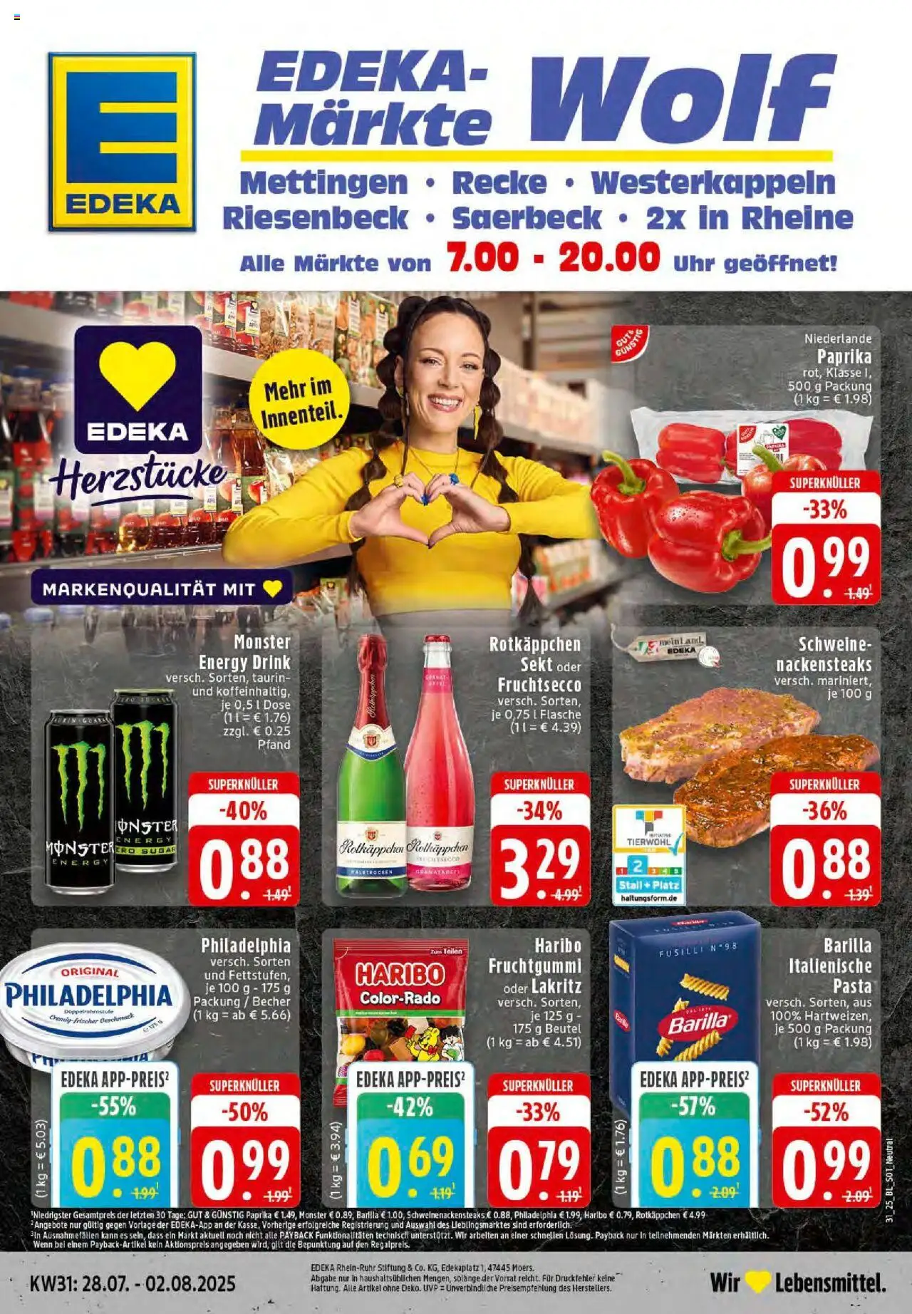 Edeka prospekt Rheine	 - gültig ab dem 27.07.2025 | Seite: 1 | Produkte: Rotkappchen sekt, Granatapfel, Rotkäppchen, Pasta