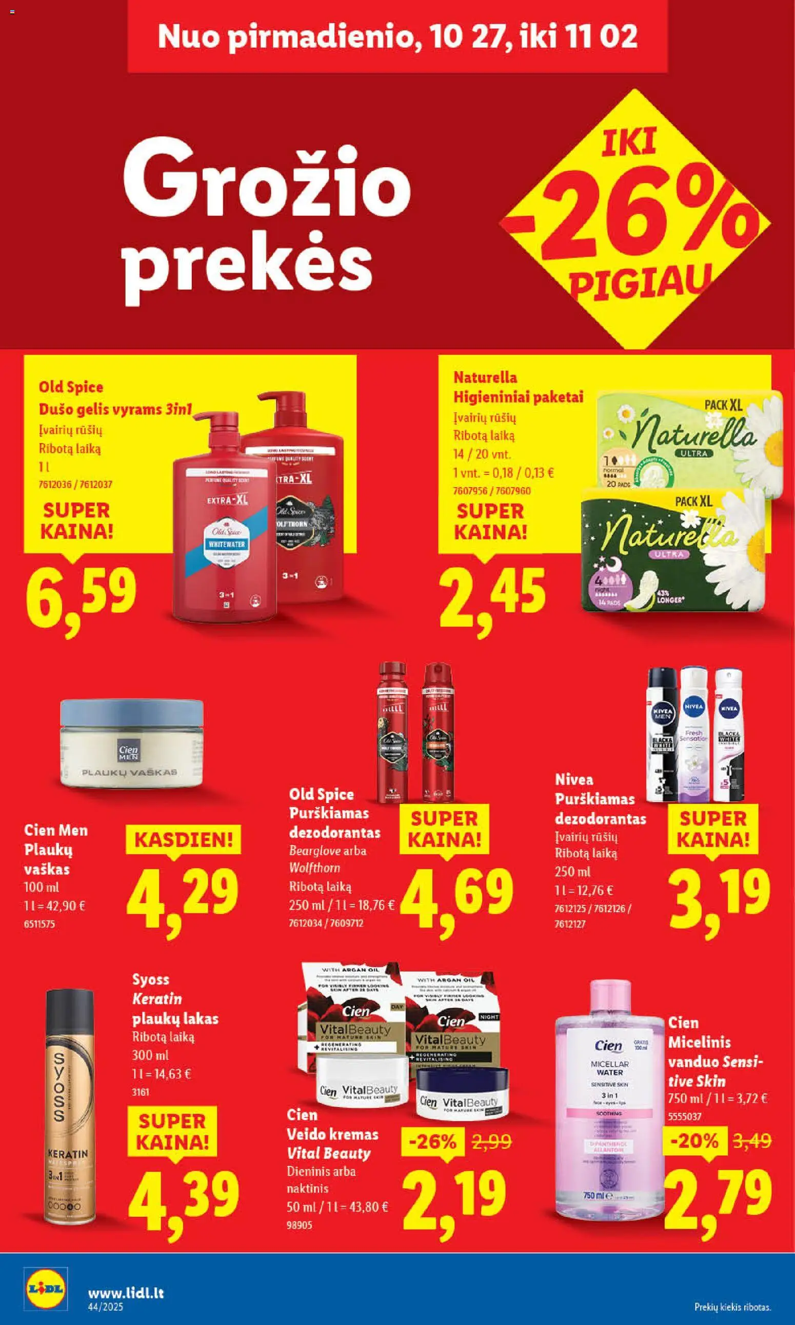 LIDL akcijos nuo 27.10.2025 | Puslapis: 42 | Prekių: Plaukų vaškas, Kremas, Dezodorantas