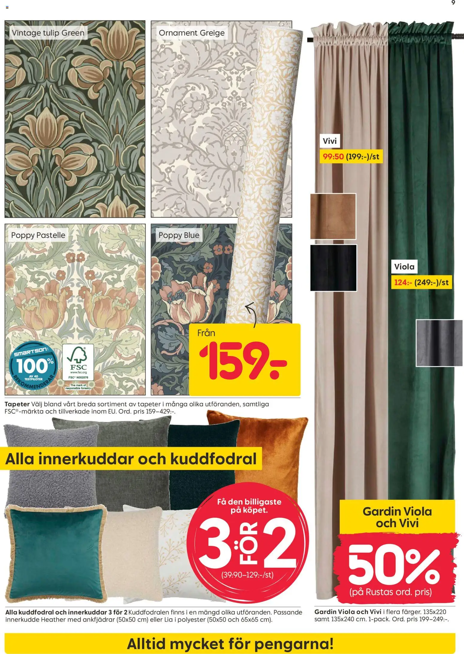 Rusta reklamblad aktuell från 27.10.2025 | Sida: 9 | Produkter: Gardin