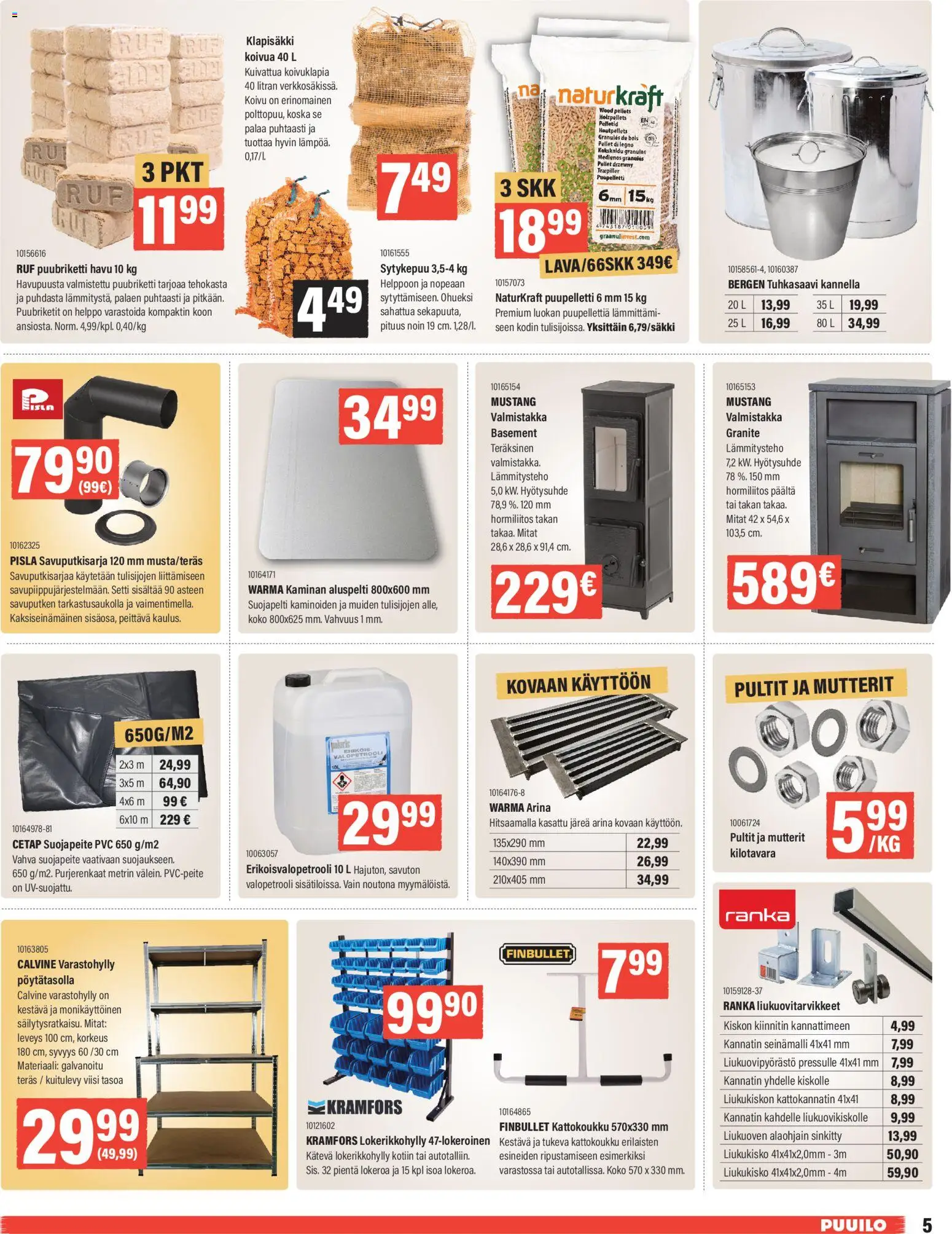 Puuilo tarjoukset – voimassa 10.11.2025 alkaen | Sivu: 5 | Tuotteet: Varastohylly, Mutterit