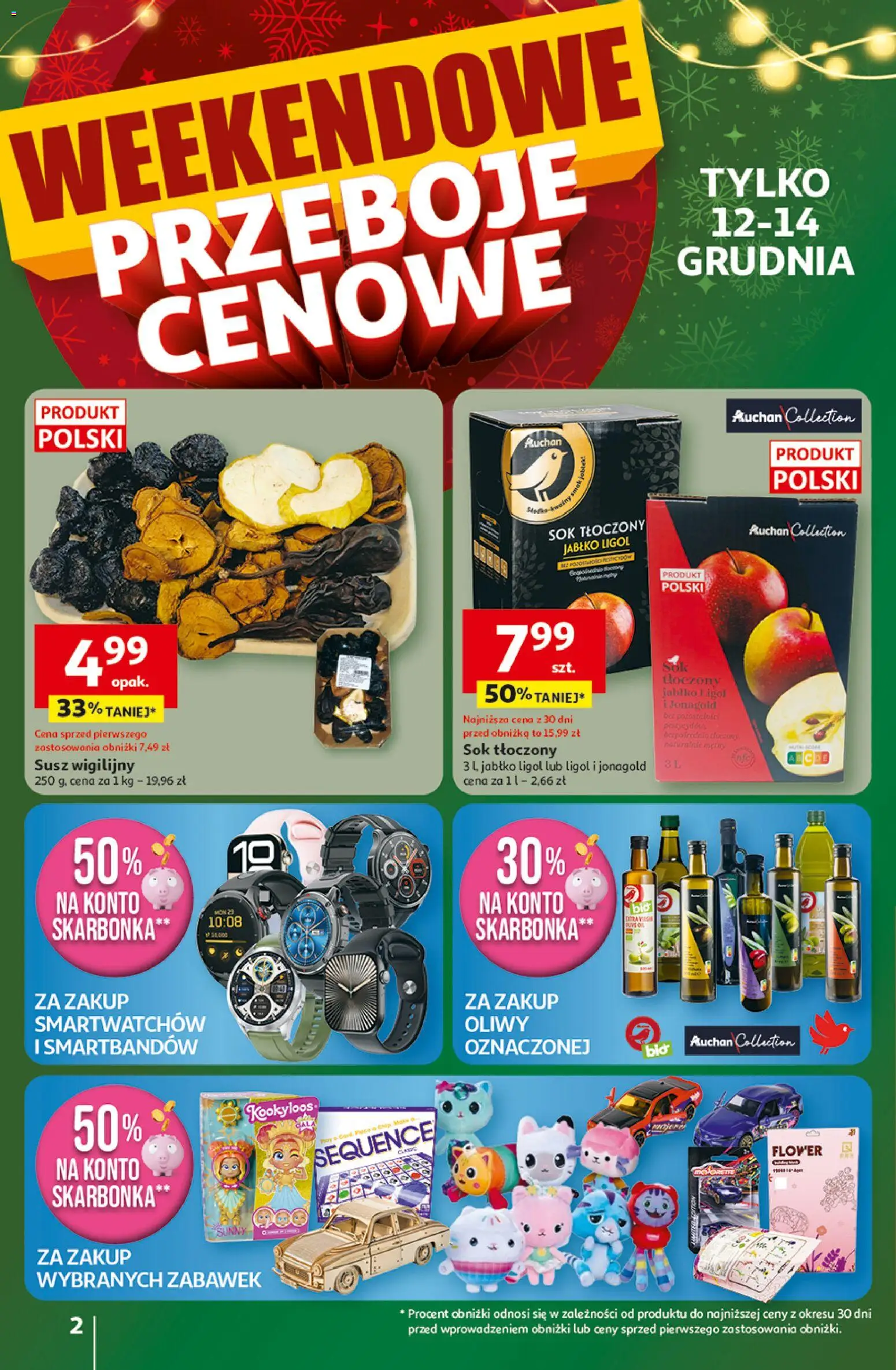 Auchan Gazetka - Święta jak babcię kocham Hipermarket od 11.12.2025 | Strona: 2 | Produkty: Sok