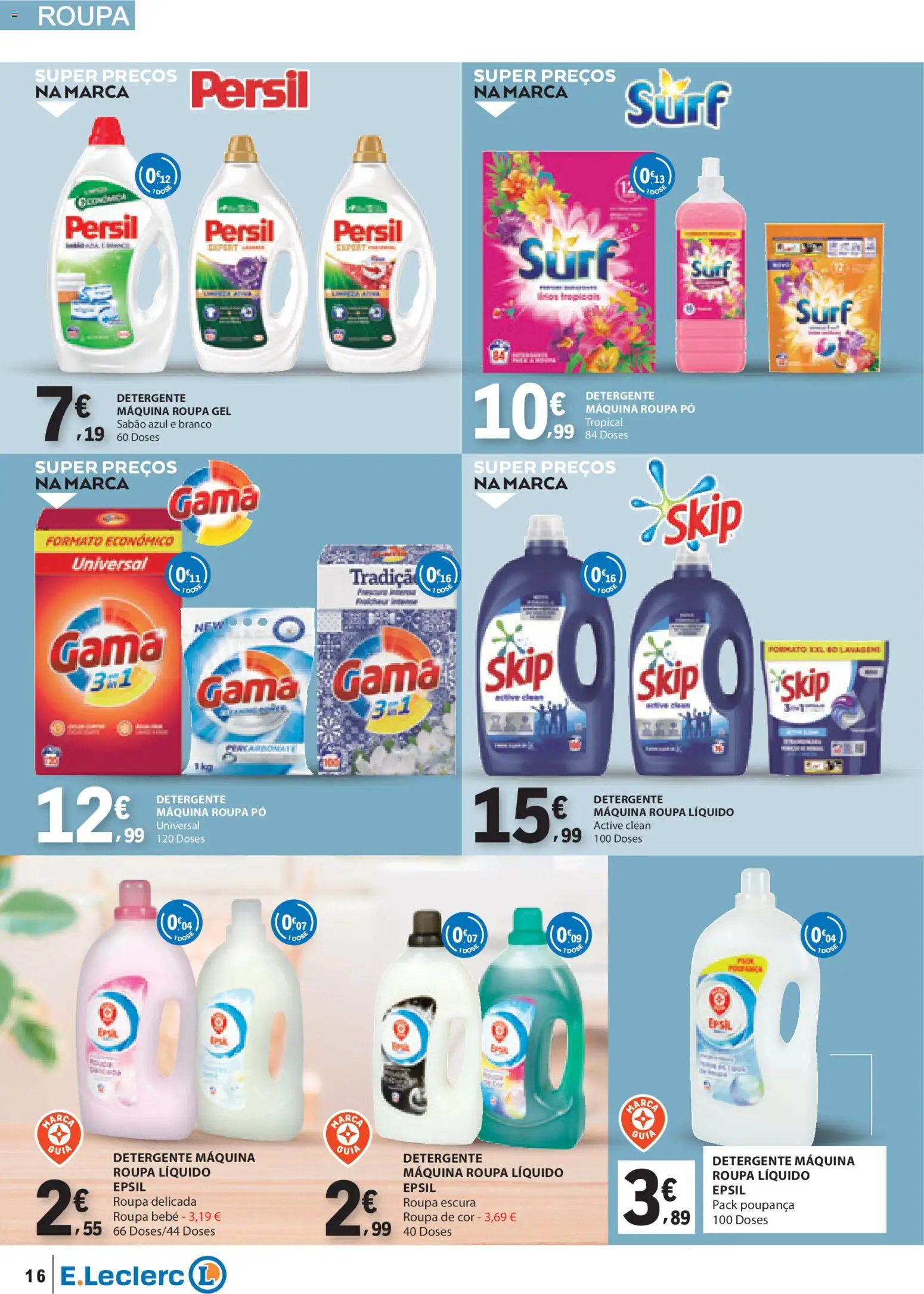 E.Leclerc Têxtil Lar e Limpeza │ válido de 30.12.2025 | Página: 16 | Produtos: Pó, Sabão, Detergente, Persil