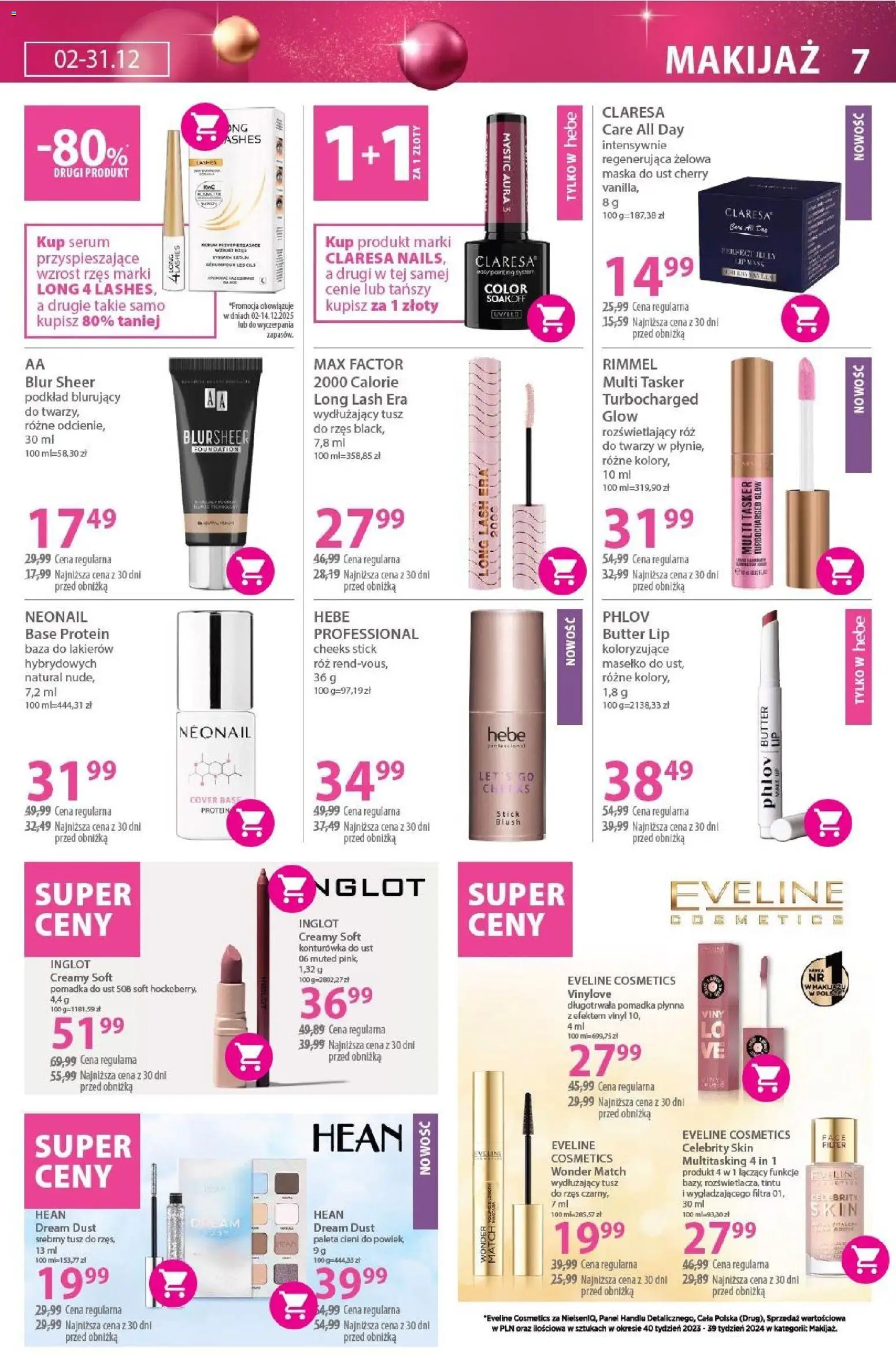 Hebe Gazetka od 02.12.2025 | Strona: 7 | Produkty: Pomadka, Róż, Maska, Pomadka do ust