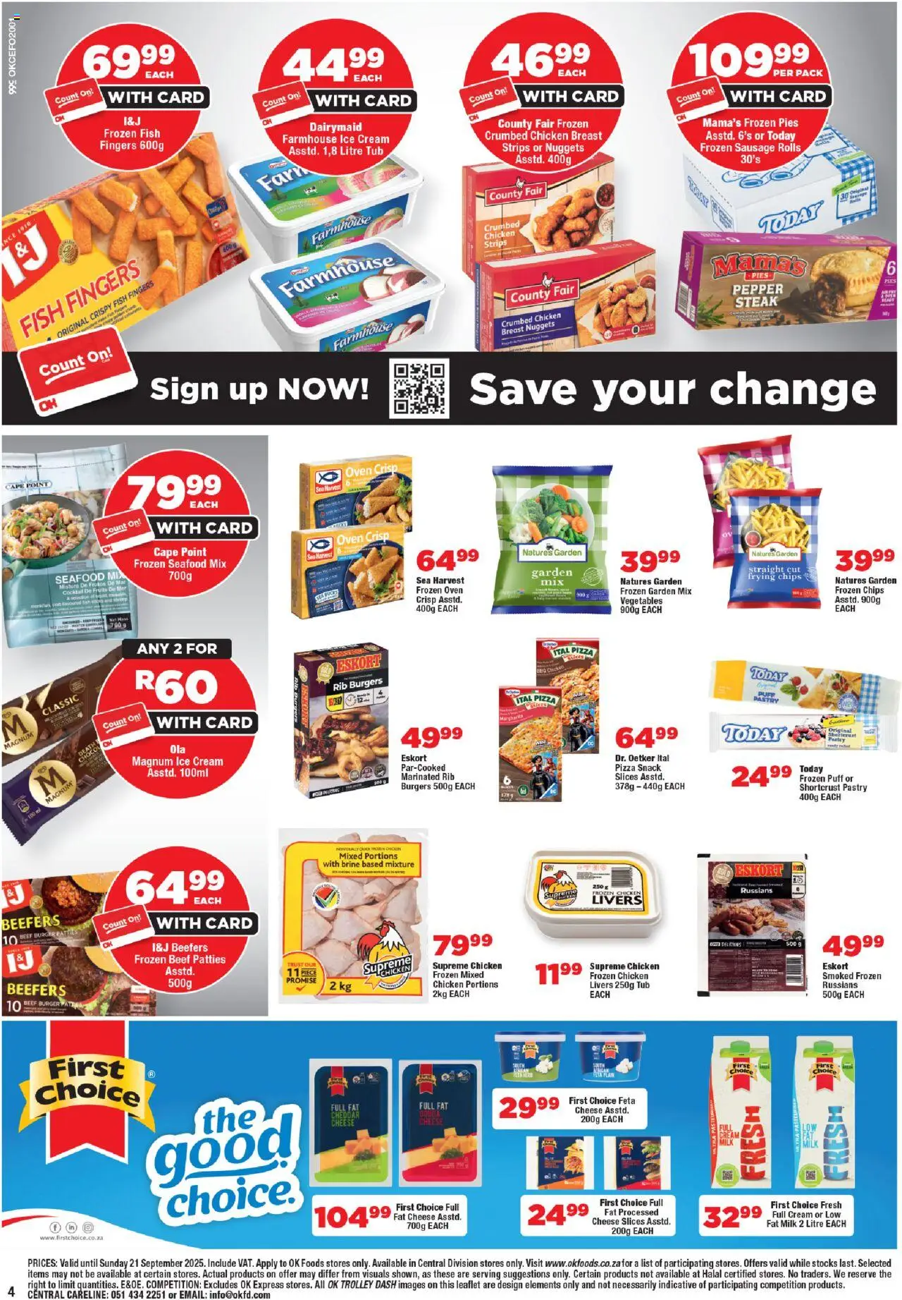 New OK Foods catalogue – valid from 10.09.2025 | Page: 4 | Products: Steak, Milk, Pepper, Seafood