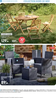Intermarché - Prévisualisation de SALON DE JARDIN 2 PERSONNES RÉSINE TRESSÉE - KETER, dimension fauteuil: 62x60x89cm et table 37x37x37cm. dont 3,08 € d'éco-participation mobilier valide à partir de 24.03.2026 | Page: 6