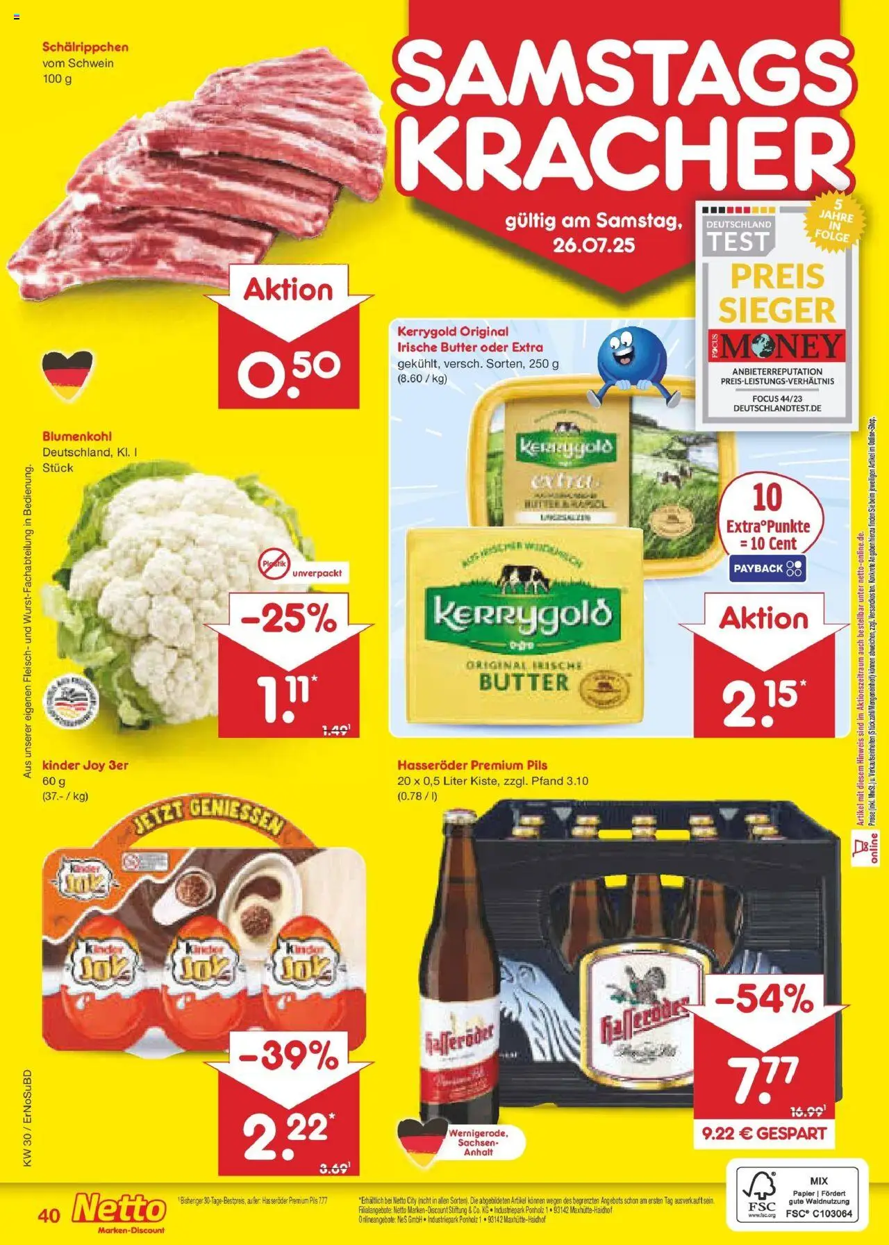 Netto Marken-Discount prospekt Jena-Lobeda	 - gültig ab dem 21.07.2025 | Seite: 60 | Produkte: Pils, Kinder joy, Blumenkohl, Hasseröder