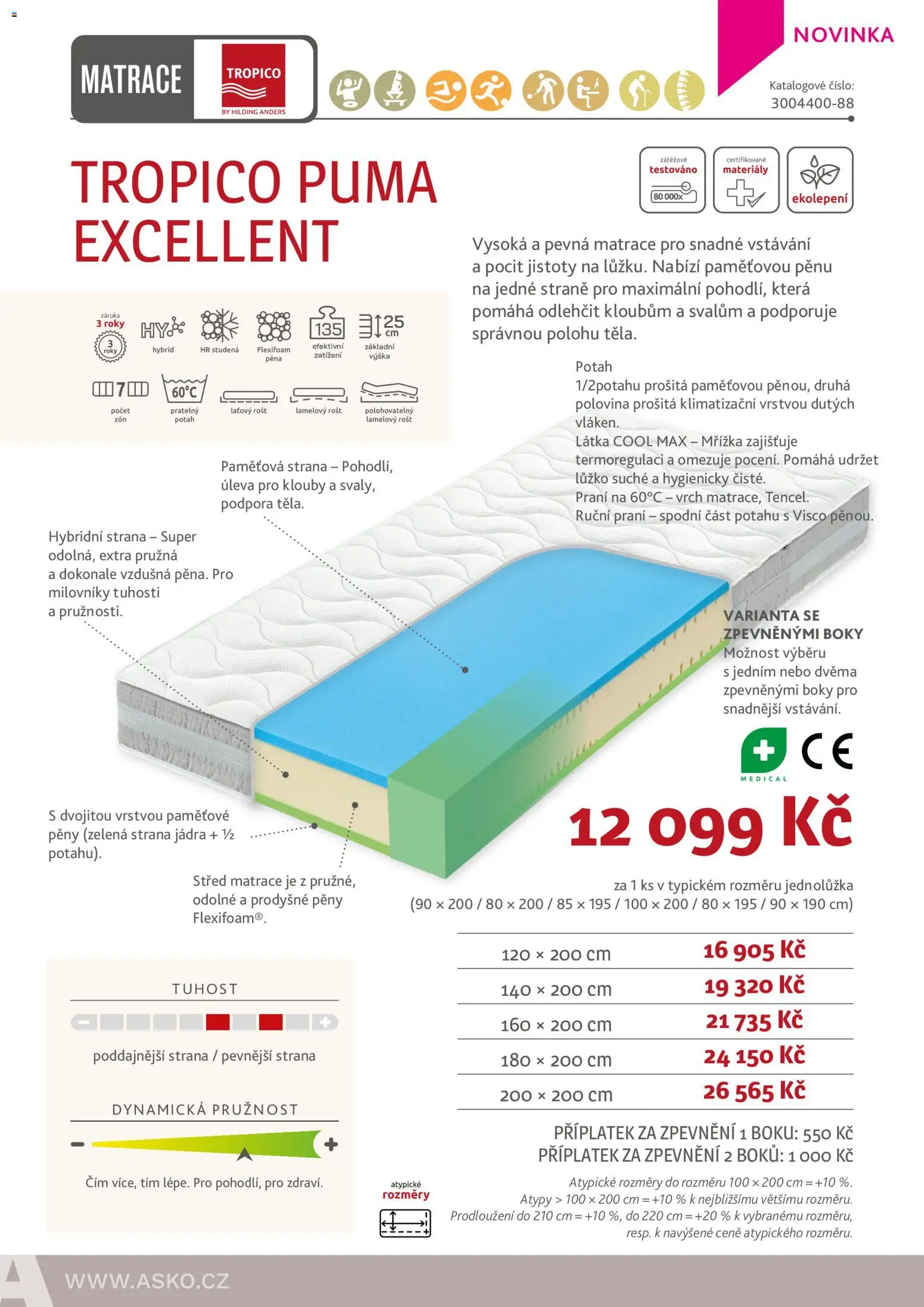 ASKO nábytek leták - Nabídka matrací od 01.01.2026 | Strana: 18 | Produkty: Matrace, Rošt