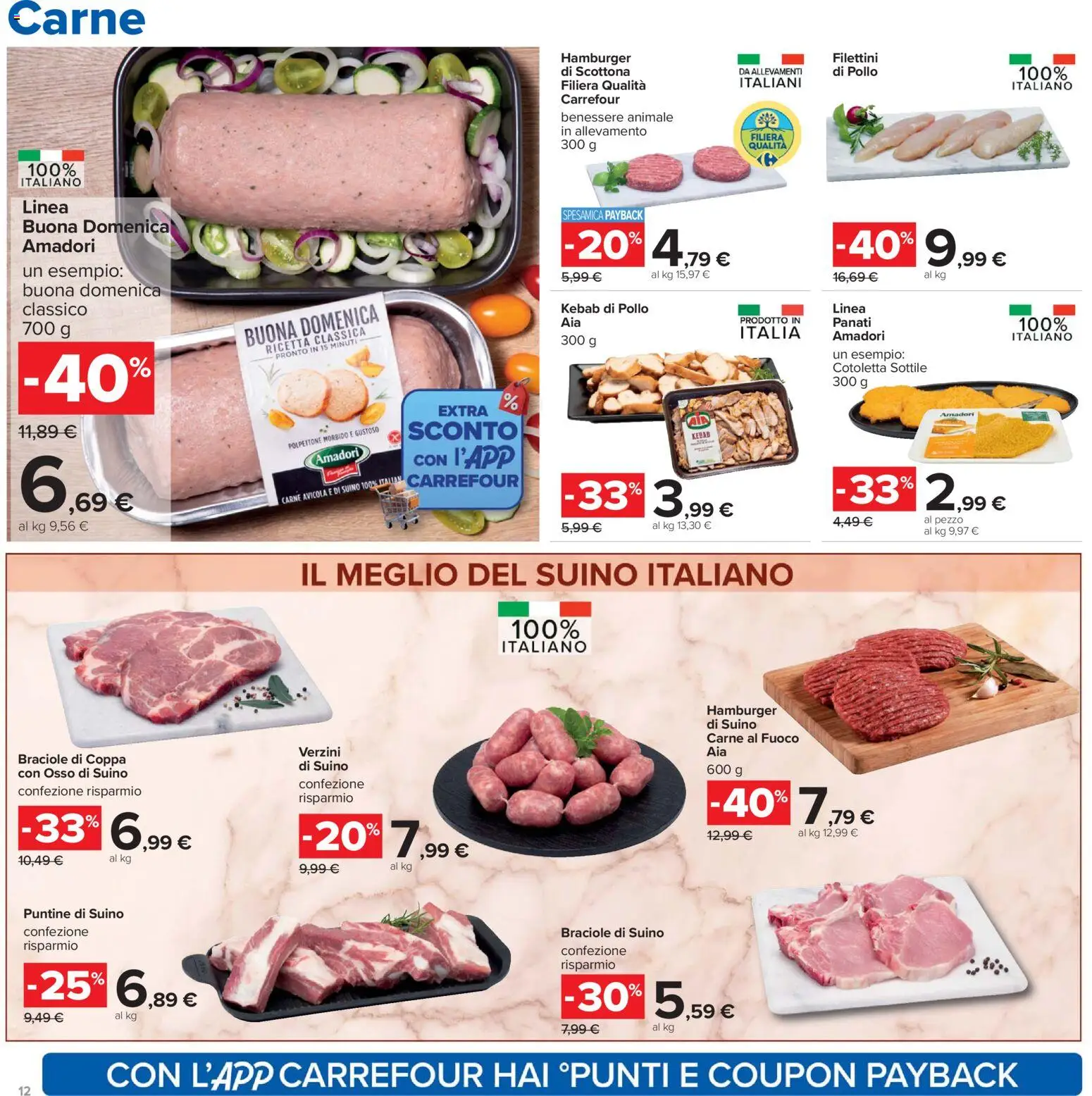 Volantino Carrefour del 07.11.2025 | Pagina: 12 | Prodotti: Pollo, Suino, Hamburger