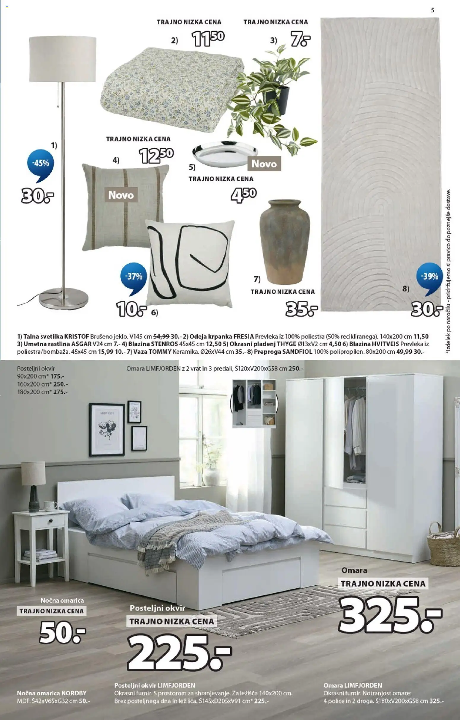 Novi JYSK katalog ponudbe – veljaven od 18.03.2026 | Stran: 5 | Izdelki: Blazina, Preproga, Vaza, Omarica