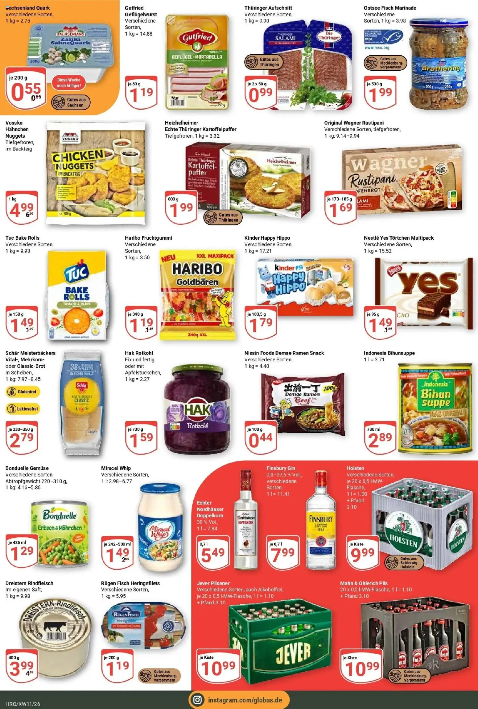 Globus prospekt Rostock	 – gültig ab 09.03.2026 | Seite: 3 | Produkte: Holsten, Salami, Rindfleisch, Gin