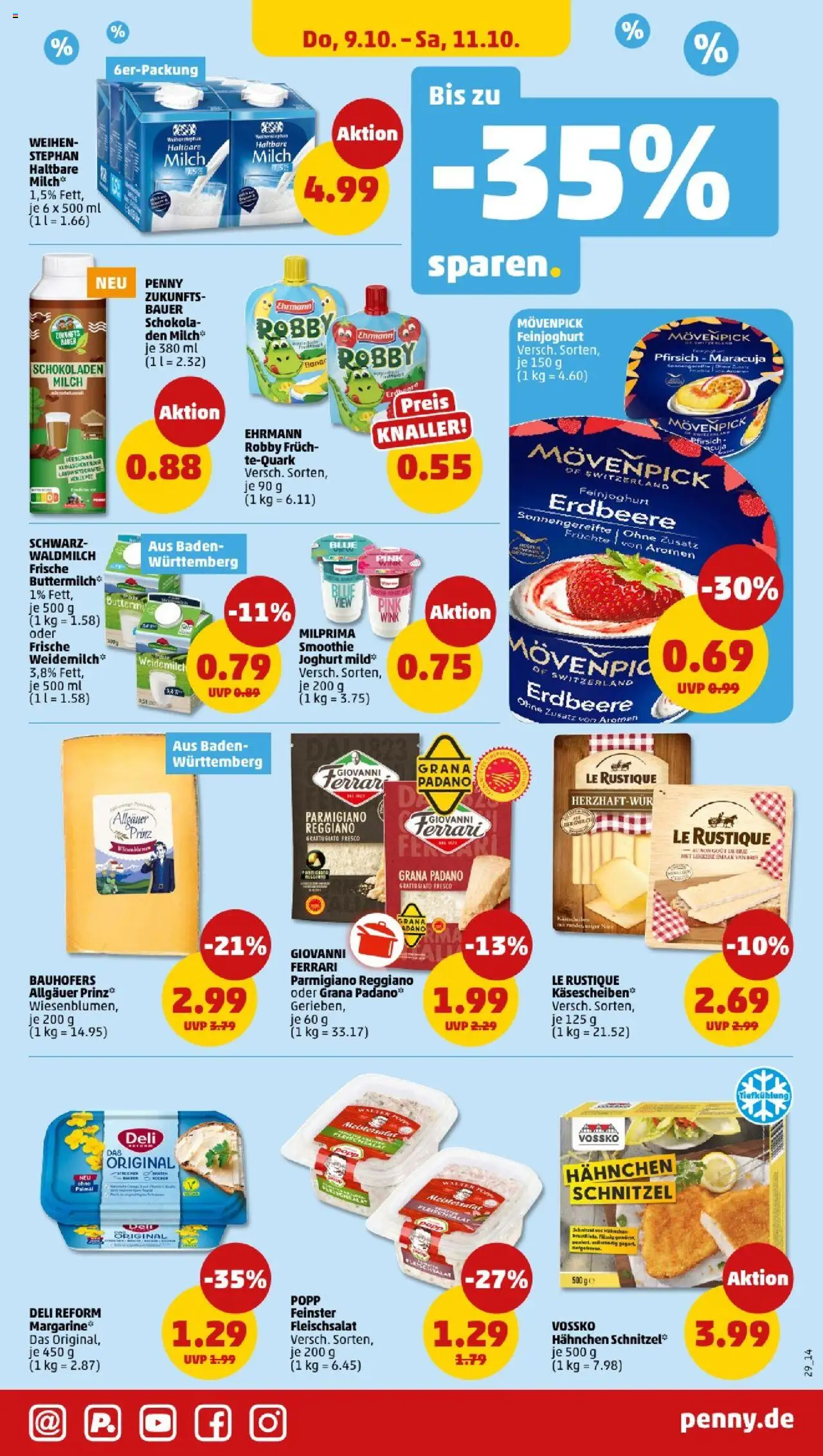 Penny - Baden-Württemberg – gültig ab 06.10.2025 | Seite: 31 | Produkte: Haltbare milch, Schnitzel, Pfirsich, Deli reform