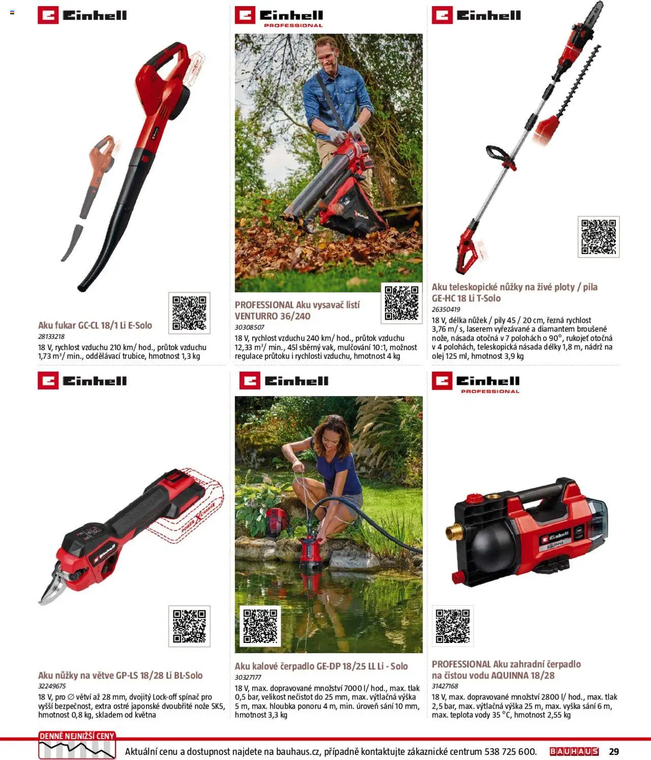 Bauhaus katalog Zahradní technika od 01.04.2025 | Strana: 29 | Produkty: Nůžky, Nůžky na větve, Kalové čerpadlo, Zahradní čerpadlo