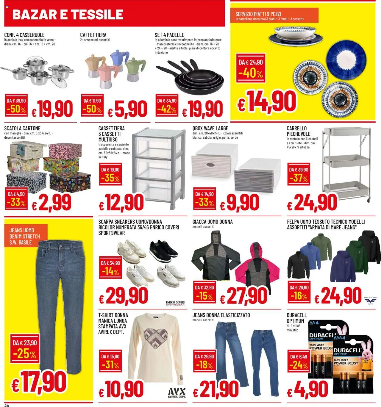 Volantino Galassia del 06.10.2025 | Pagina: 26 | Prodotti: Felpa, Jeans, Carrello, Scatola