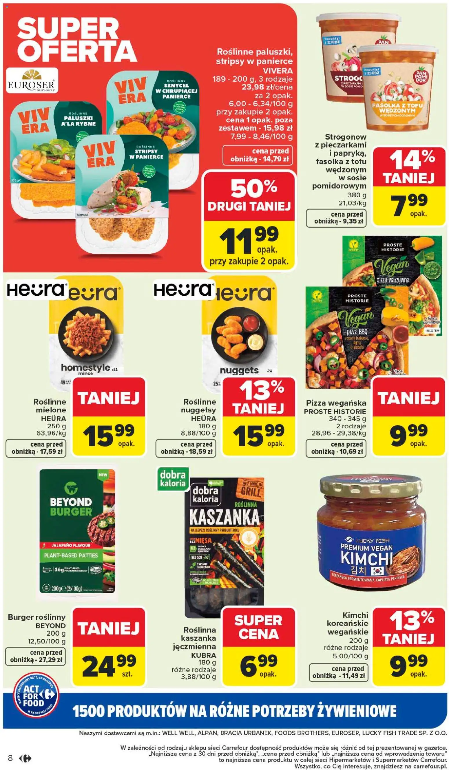 Carrefour Gazetka - Act for food od 05.01.2026 | Strona: 8 | Produkty: Kaszanka, Tofu, Pizza, Nuggets