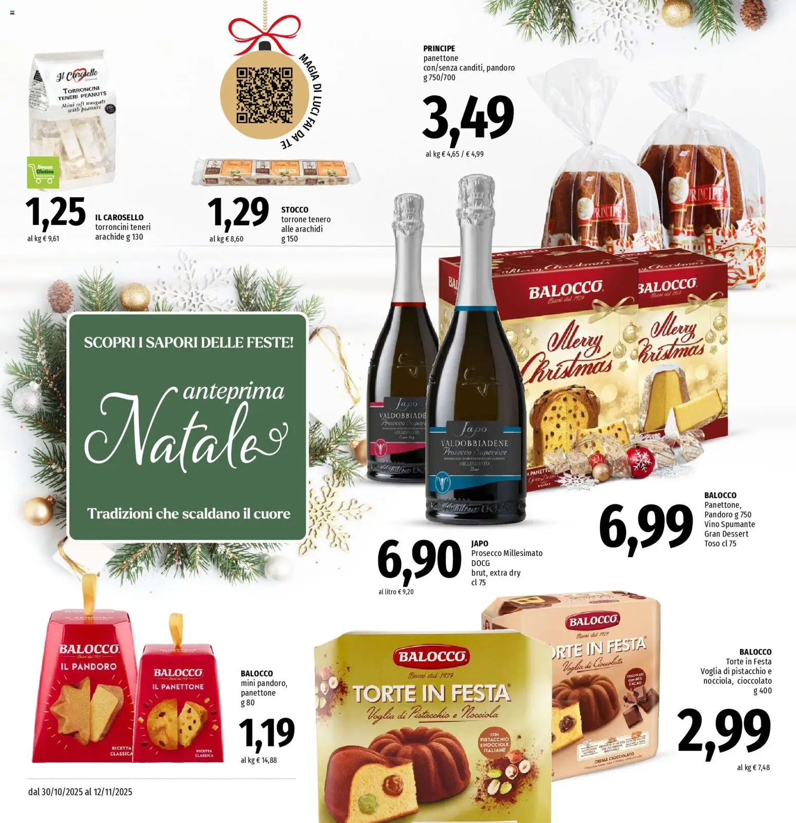 Volantino Famila del 30.10.2025 | Pagina: 18 | Prodotti: Crema, Pandoro, Spumante, Torroncini